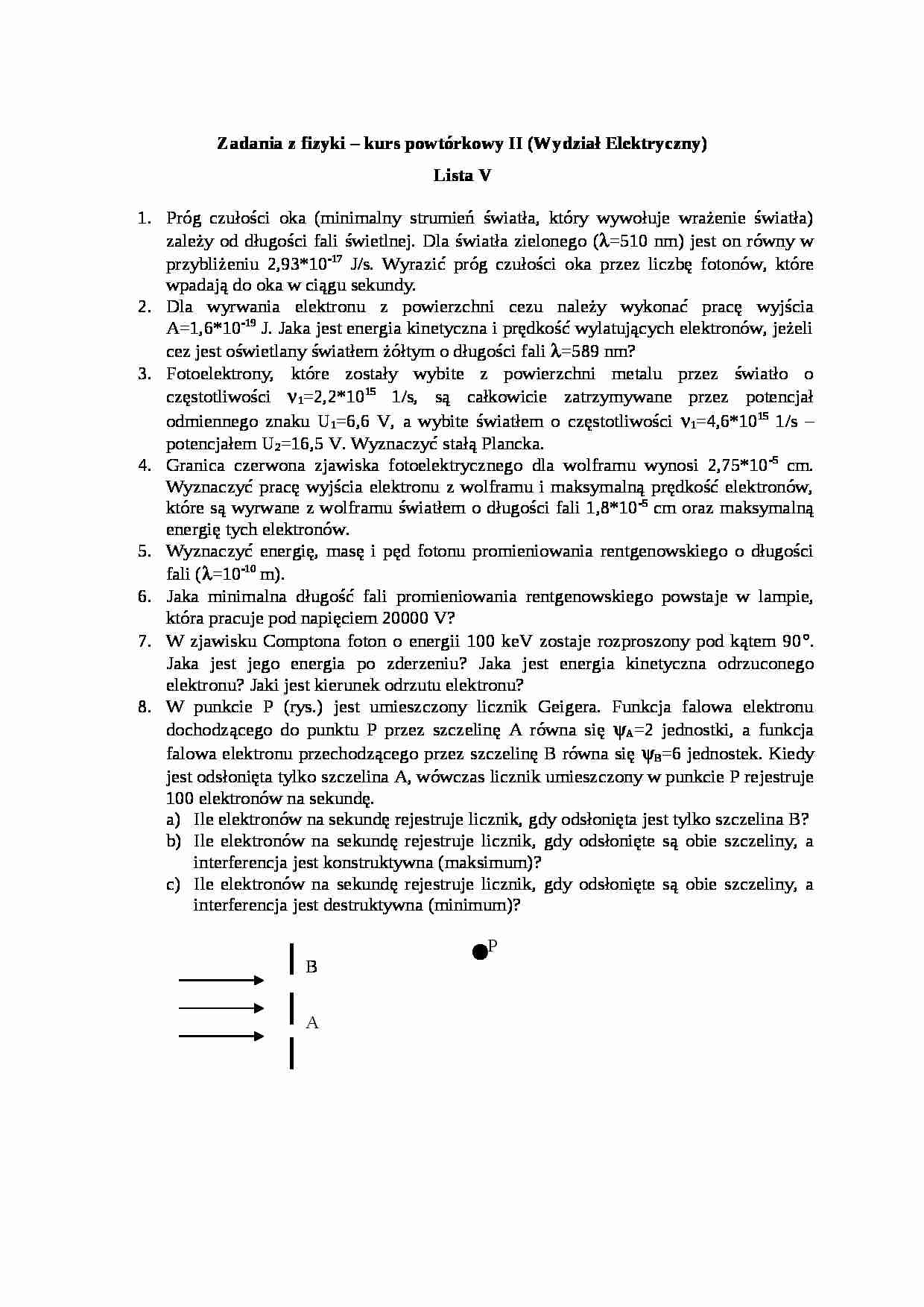 Zadania z fizyki 5 - strona 1