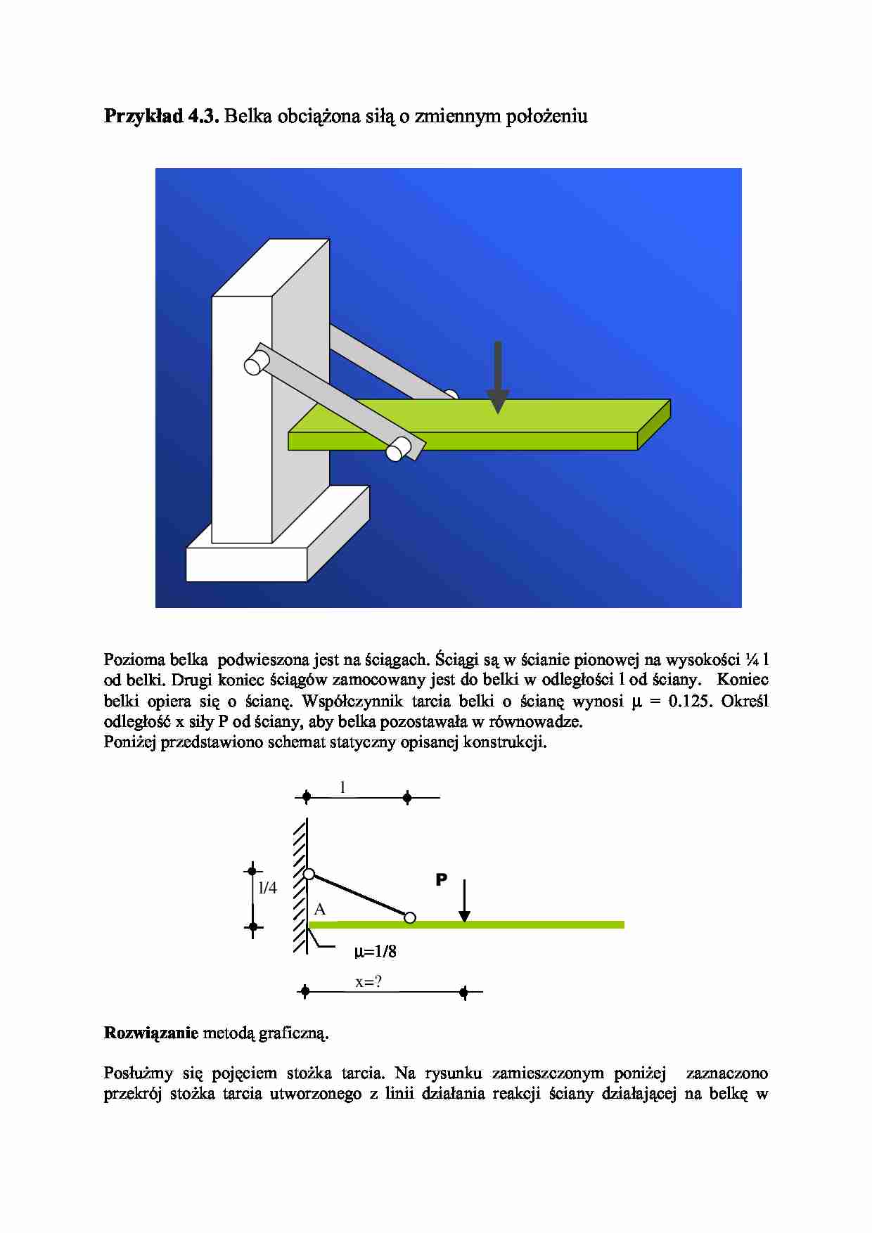 Belka obciążona siłą o zmiennym położeniu - strona 1