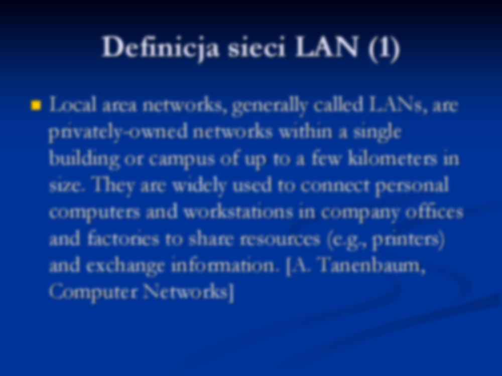 Wykład 9, wprowadzenie do sieci LAN - strona 3