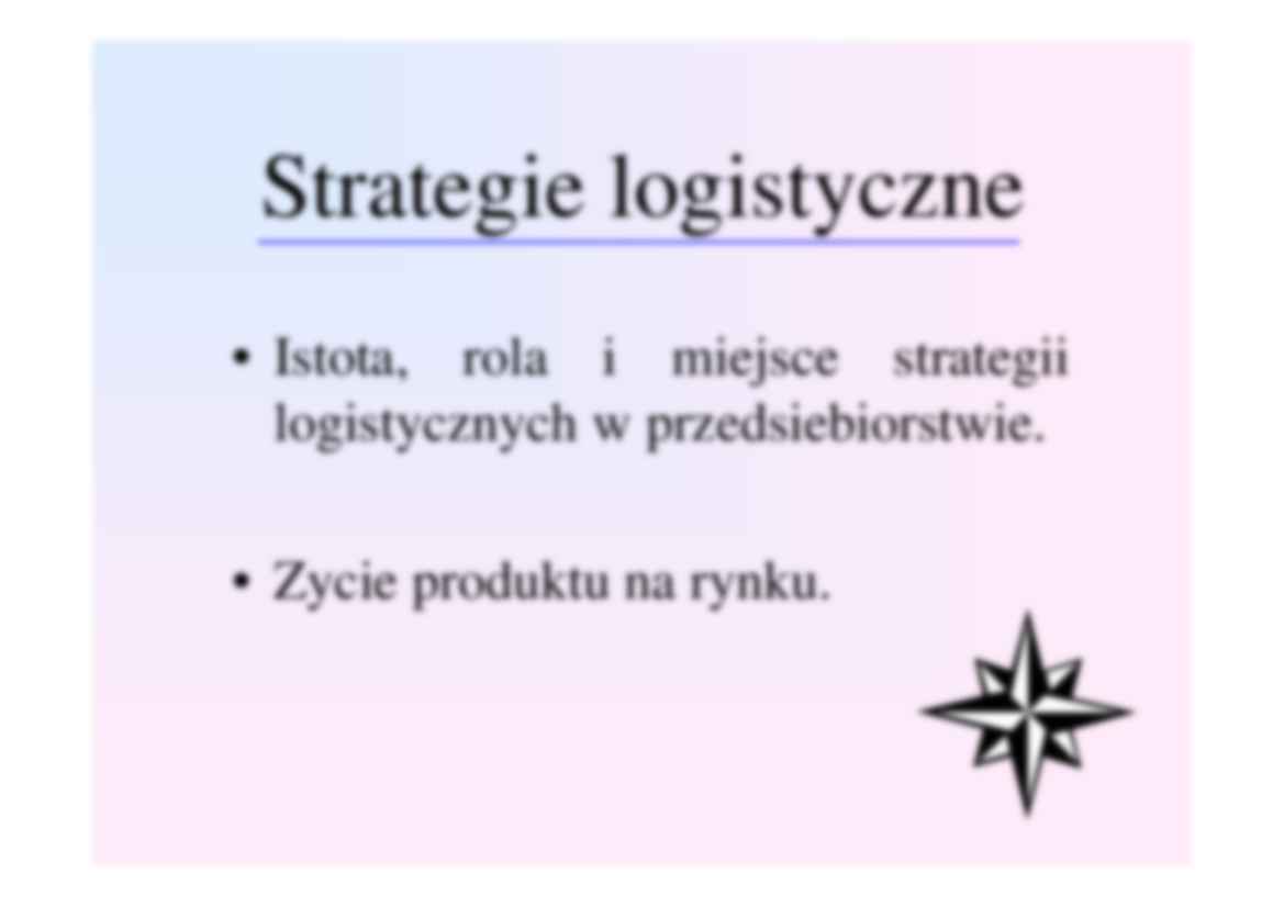 Wykład 1, strategie logistyczne - strona 2
