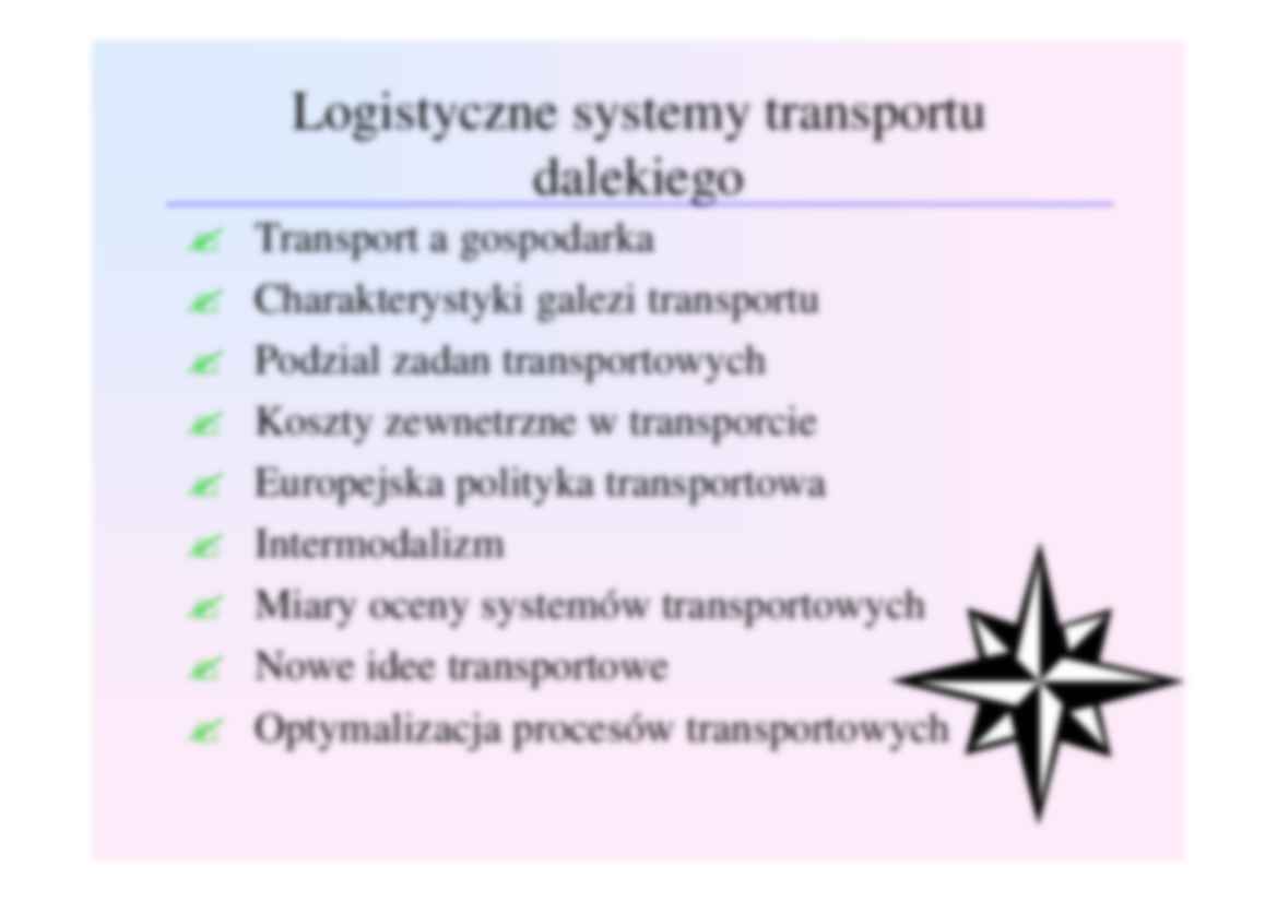Wykład 10, Logistyczne systemy transportu dalekiego - strona 2