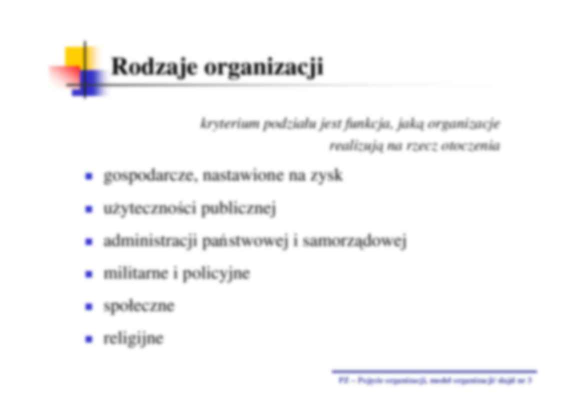 Podstawy zarządzania - wykład 2 - Model organizacji  - strona 3