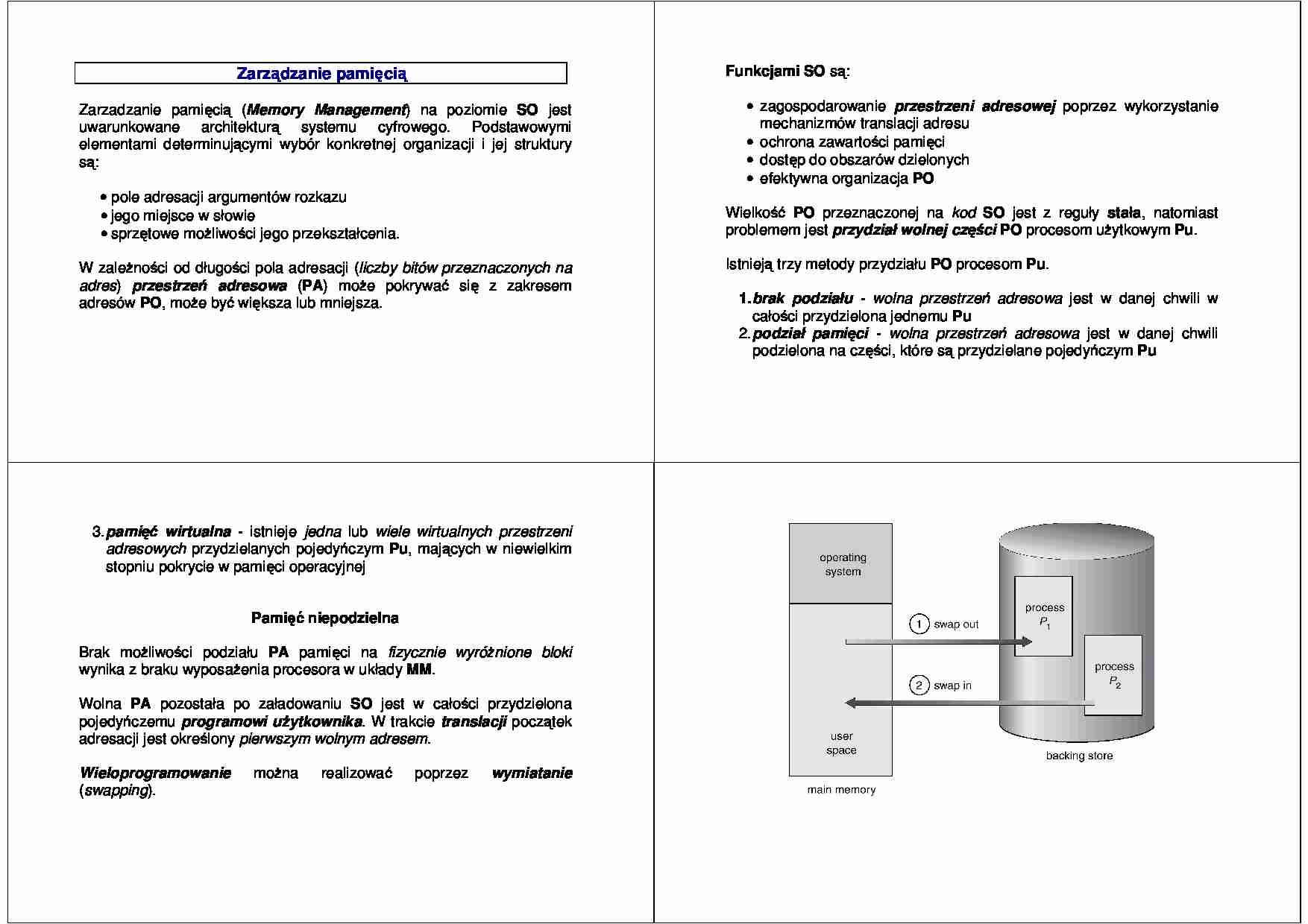 Systemy operacyjne - wykład 7 - strona 1