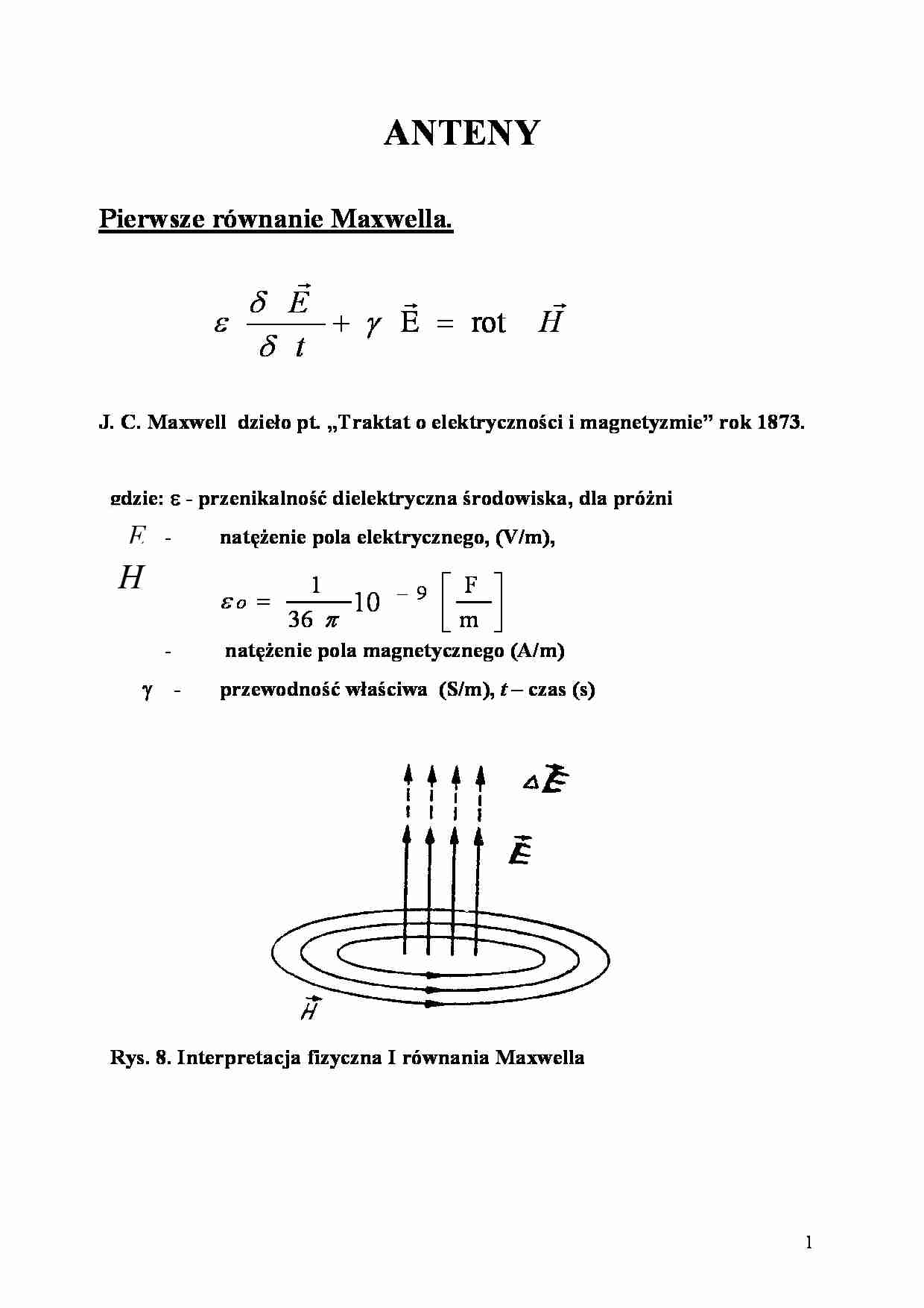 Anteny, pierwsze równanie Maxwella - strona 1