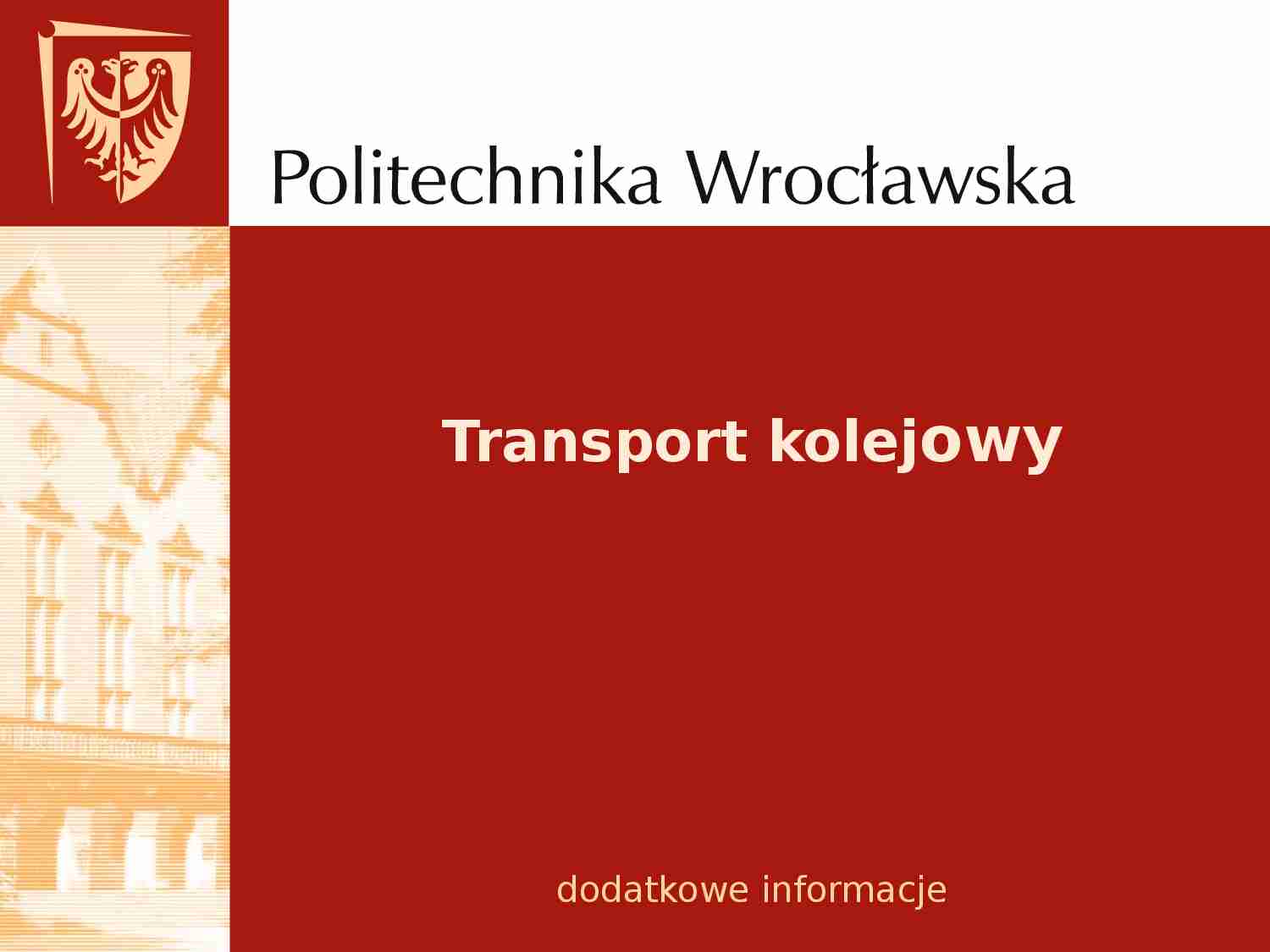 Transport - transport kolejowy - strona 1