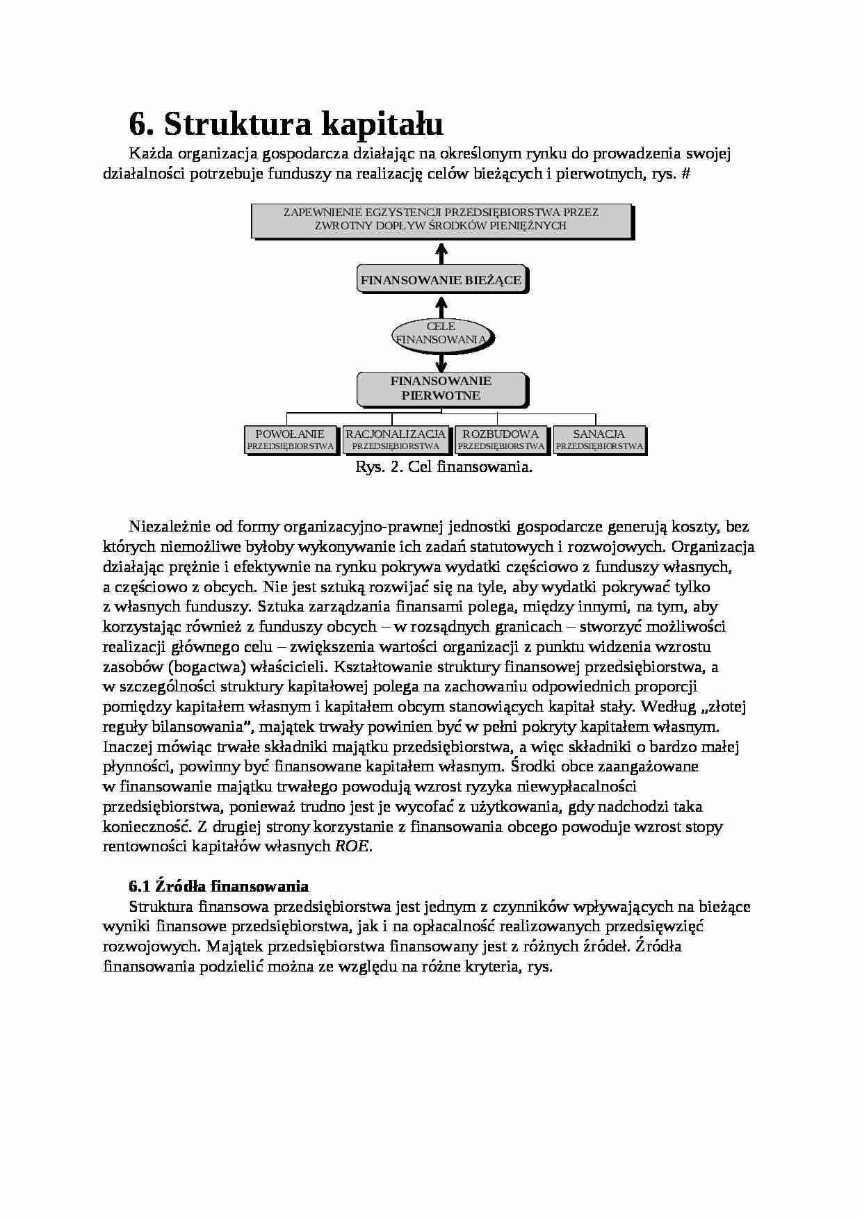 Zarządzanie finansami - struktura kapitałowa - strona 1