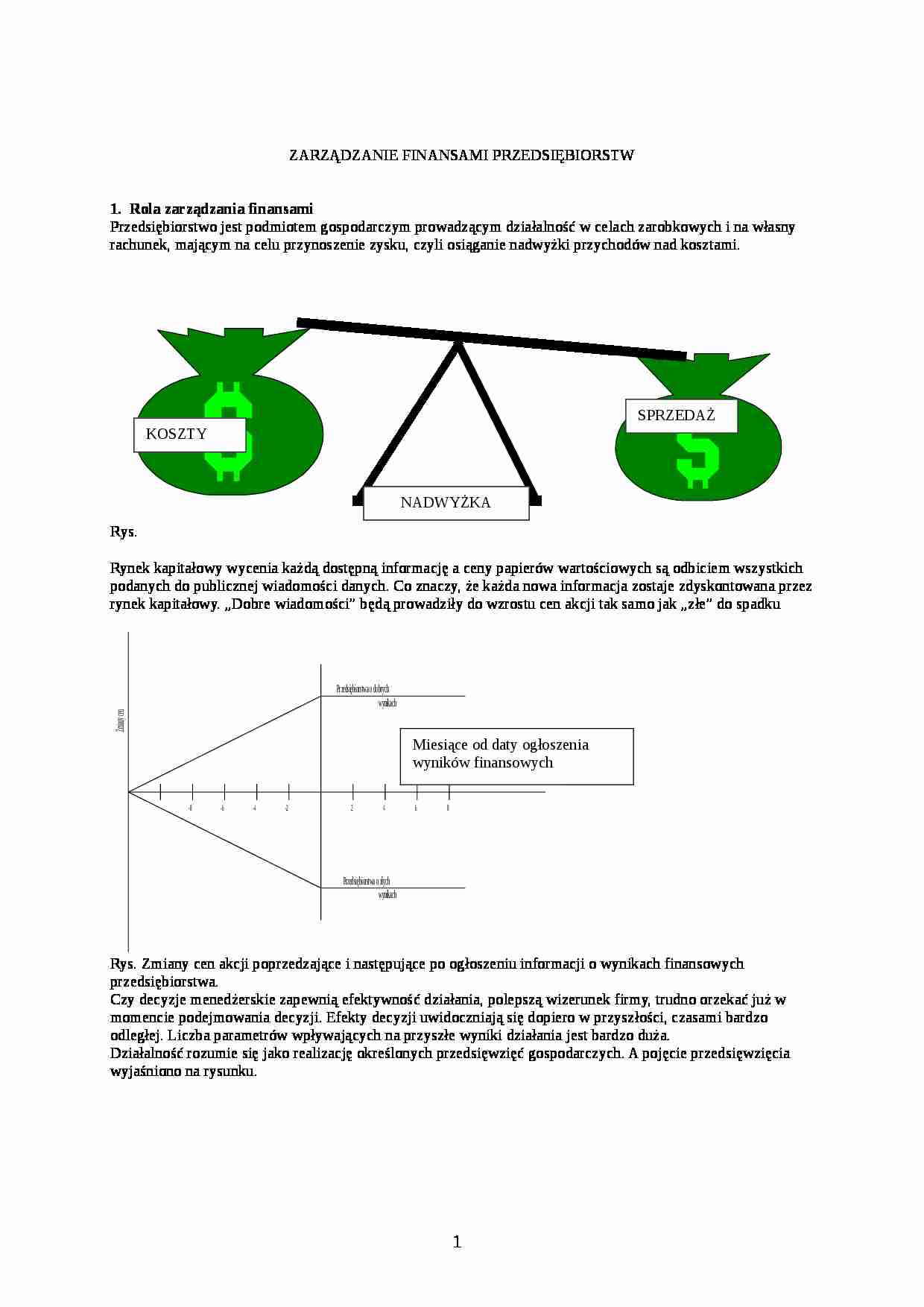 Zarządanie finansami przedsiębiorstw - strona 1
