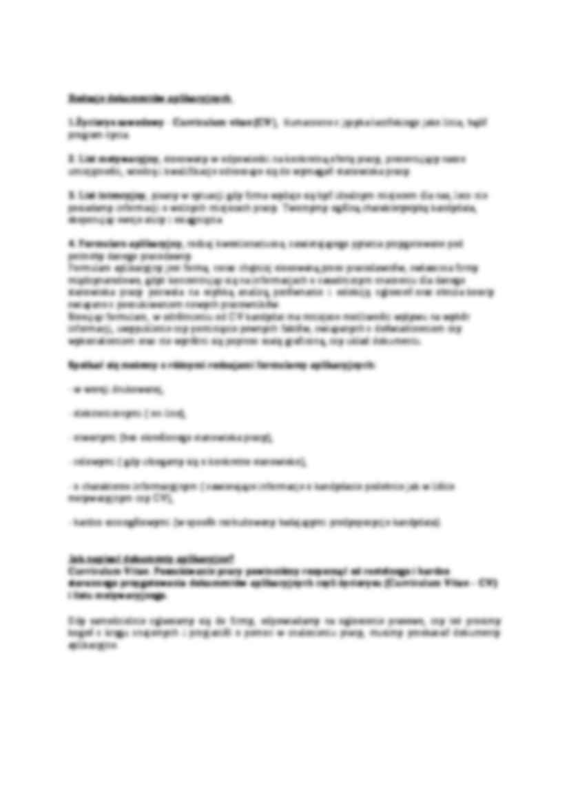 Dokumenty aplikacyjne - Zasady pisania, typologia, funkcje - strona 2