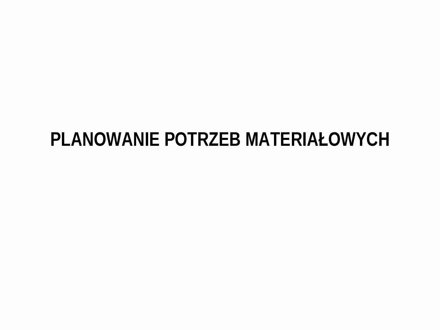 Zarządzanie produkcją i usługami - wykład 5 - strona 1