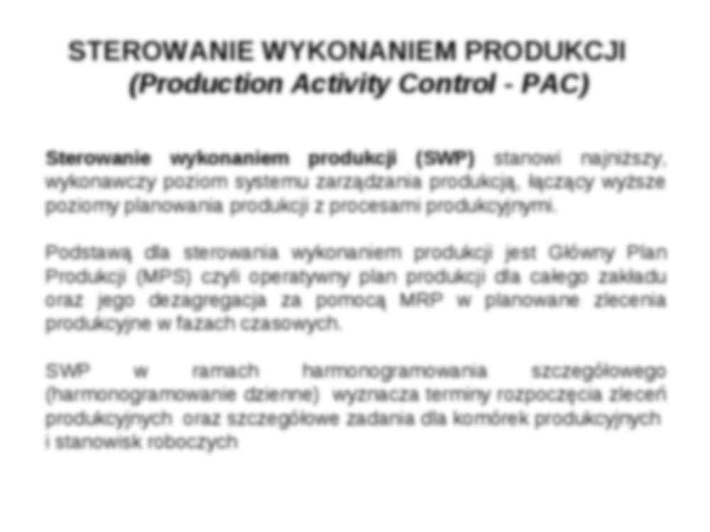 Zarządzanie produkcją i usługami - wykład 6 - strona 2