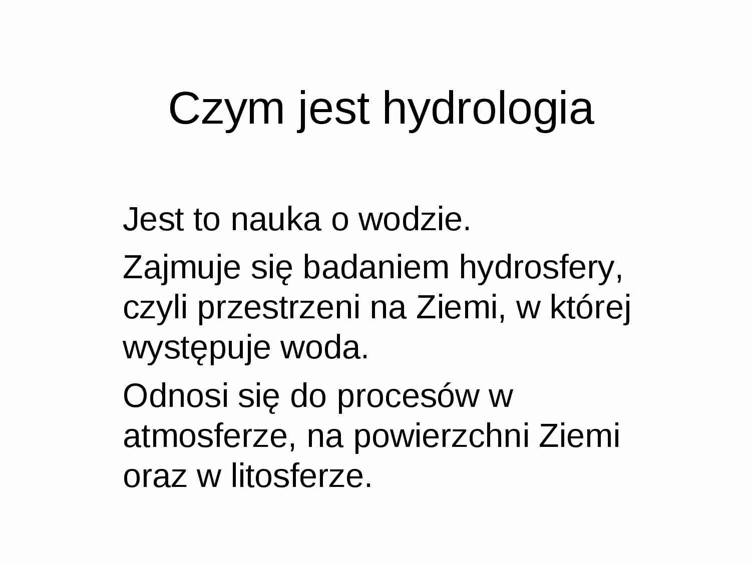 Hydrologia - wykład 1 - strona 1