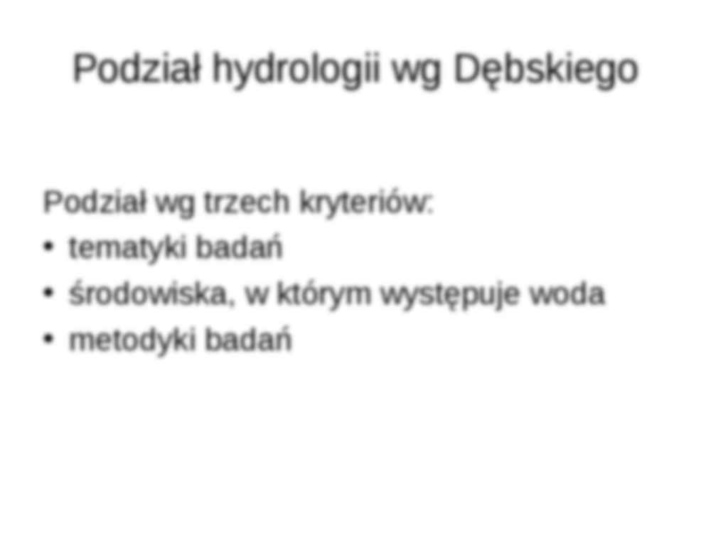 Hydrologia - wykład 1 - strona 2