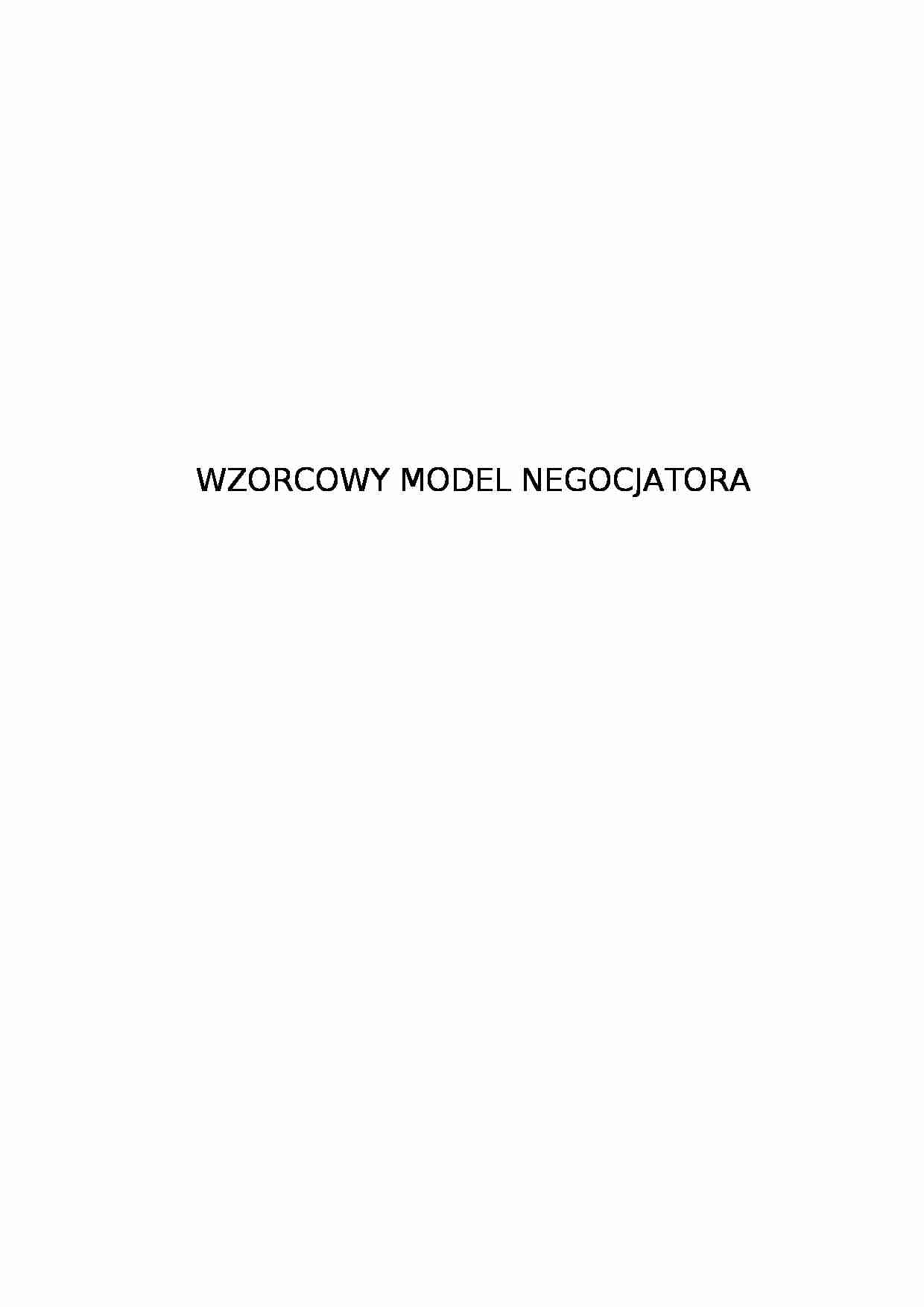 Wzorcowy model negocjatora - strona 1