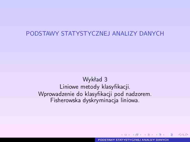 Analiza danych statystycznych - wykład 3 - strona 1