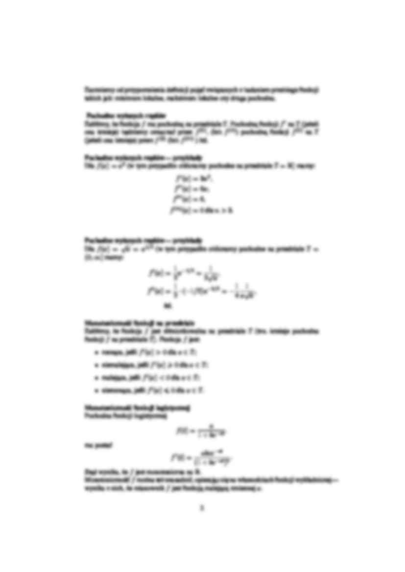 Matematyka - wykład 6: pochodna funkcji - zastosowania - strona 2