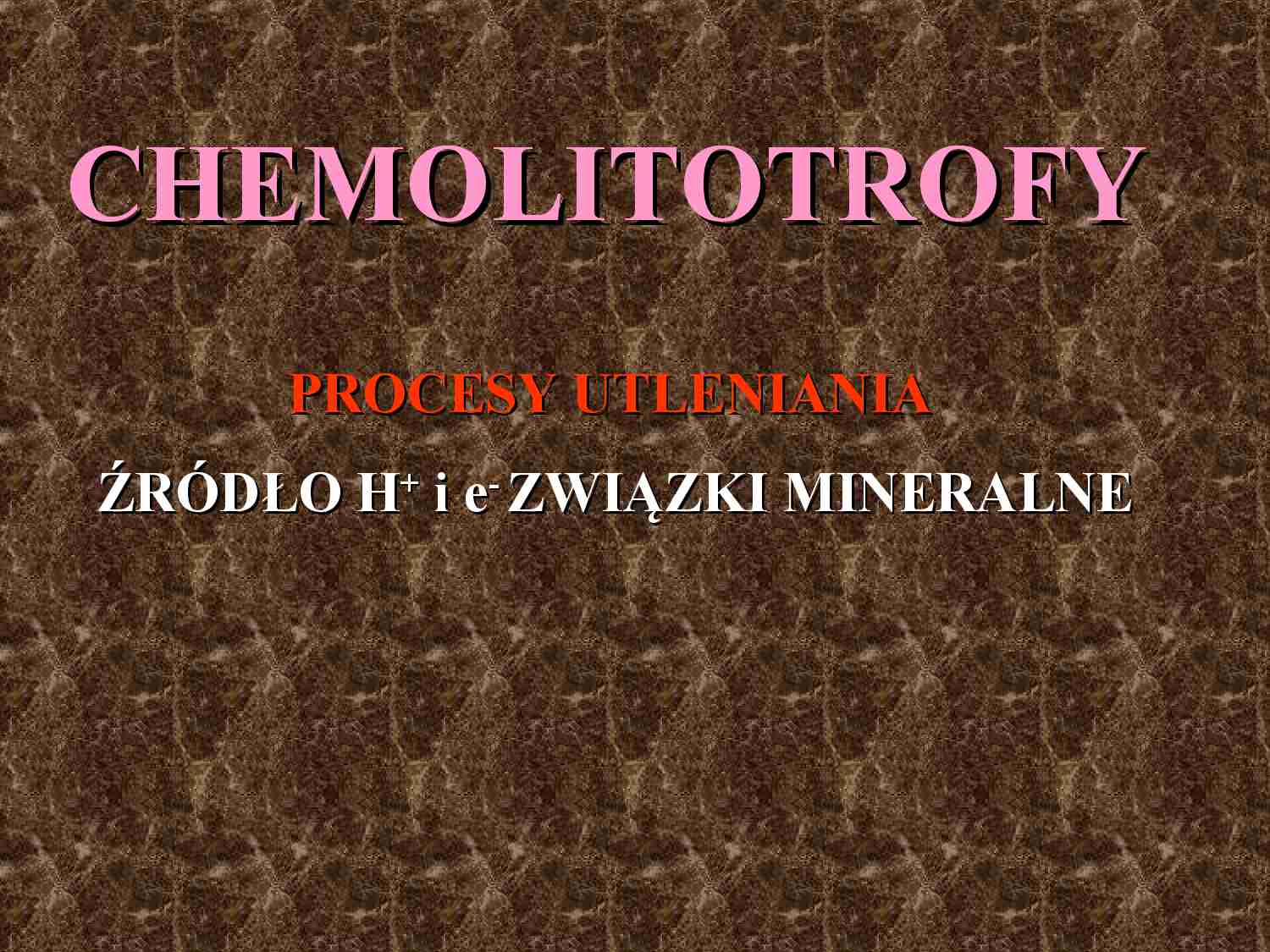 Chemolitotrofy - strona 1