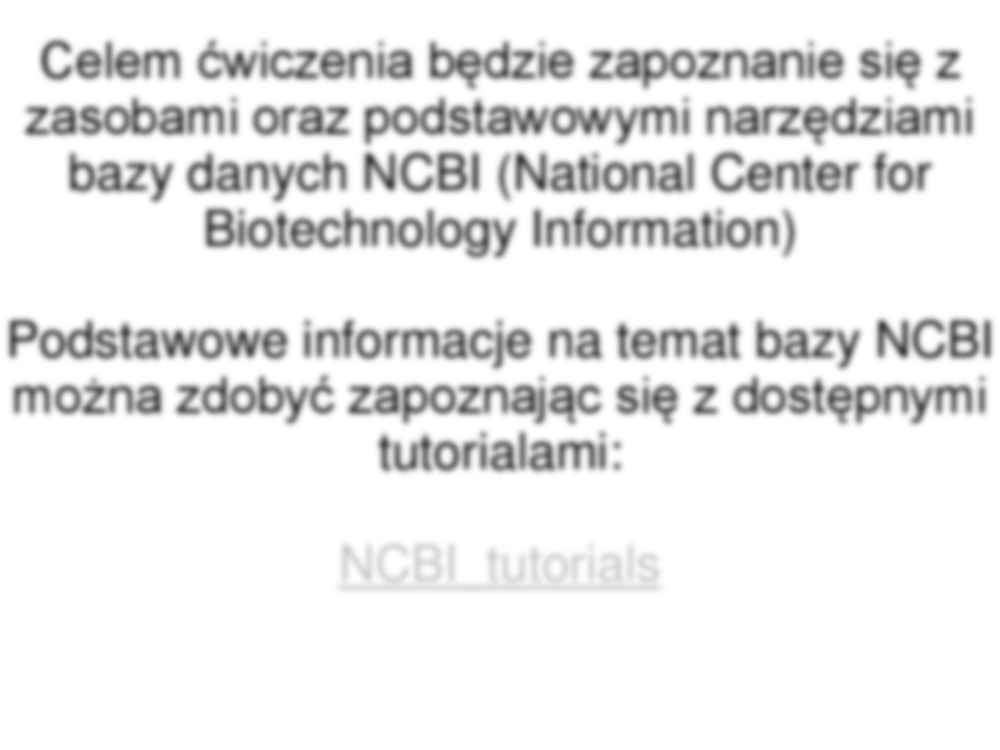 Bazy danych NCBI - strona 2