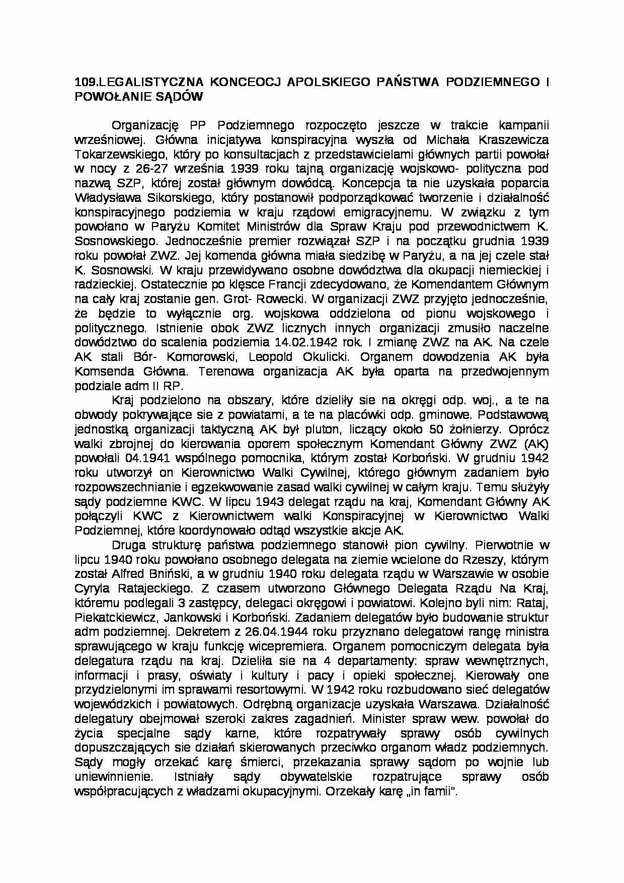 Legalistyczna koncepcja polskiego państwa podziemnego - strona 1