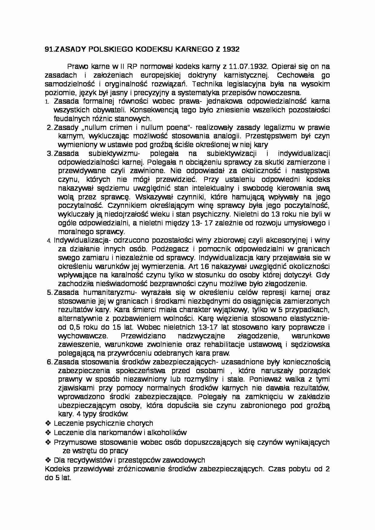 Zasady polskiego kodeksu karnego z 1932 - strona 1