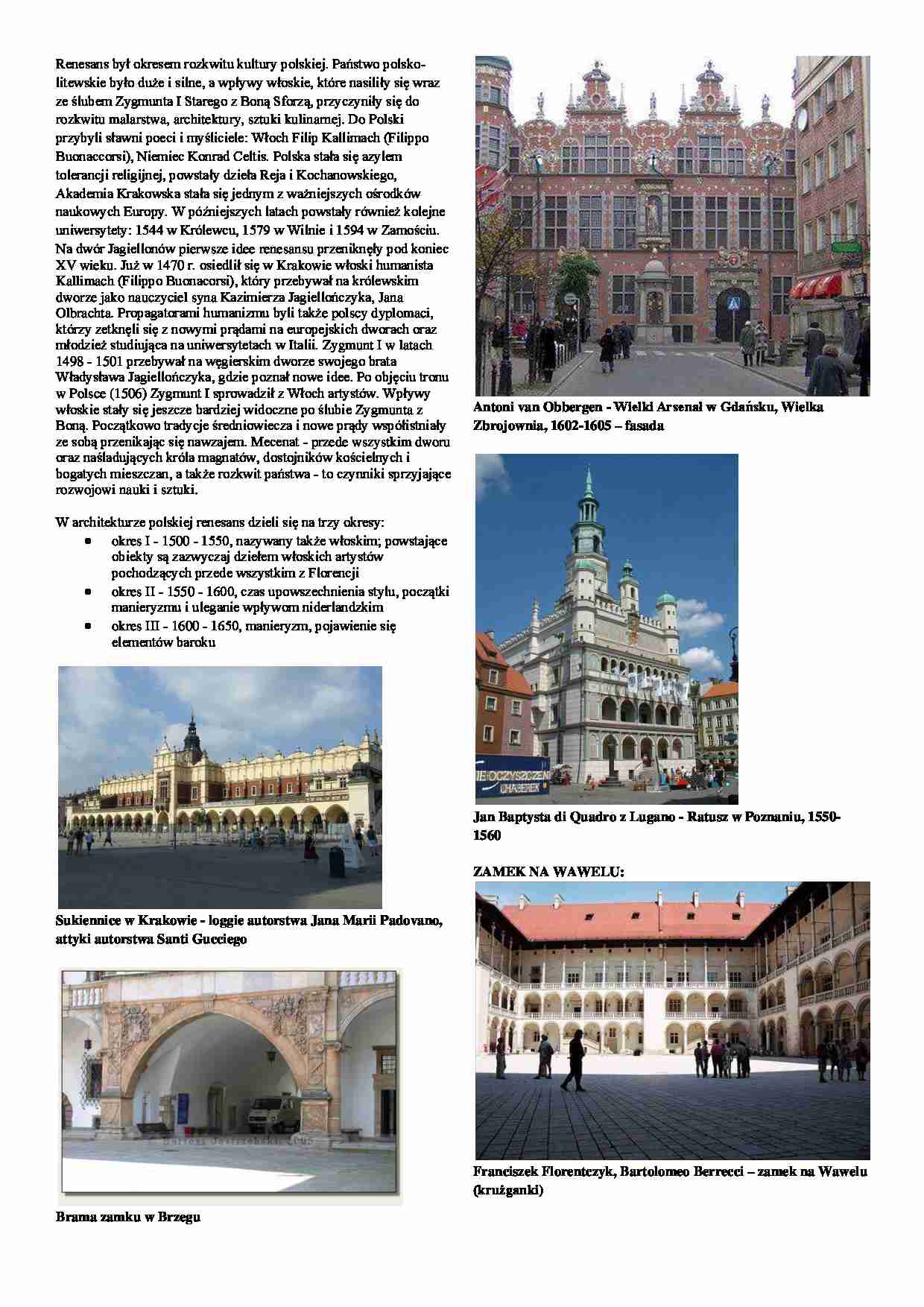 renesans i manieryzm w Polsce - strona 1
