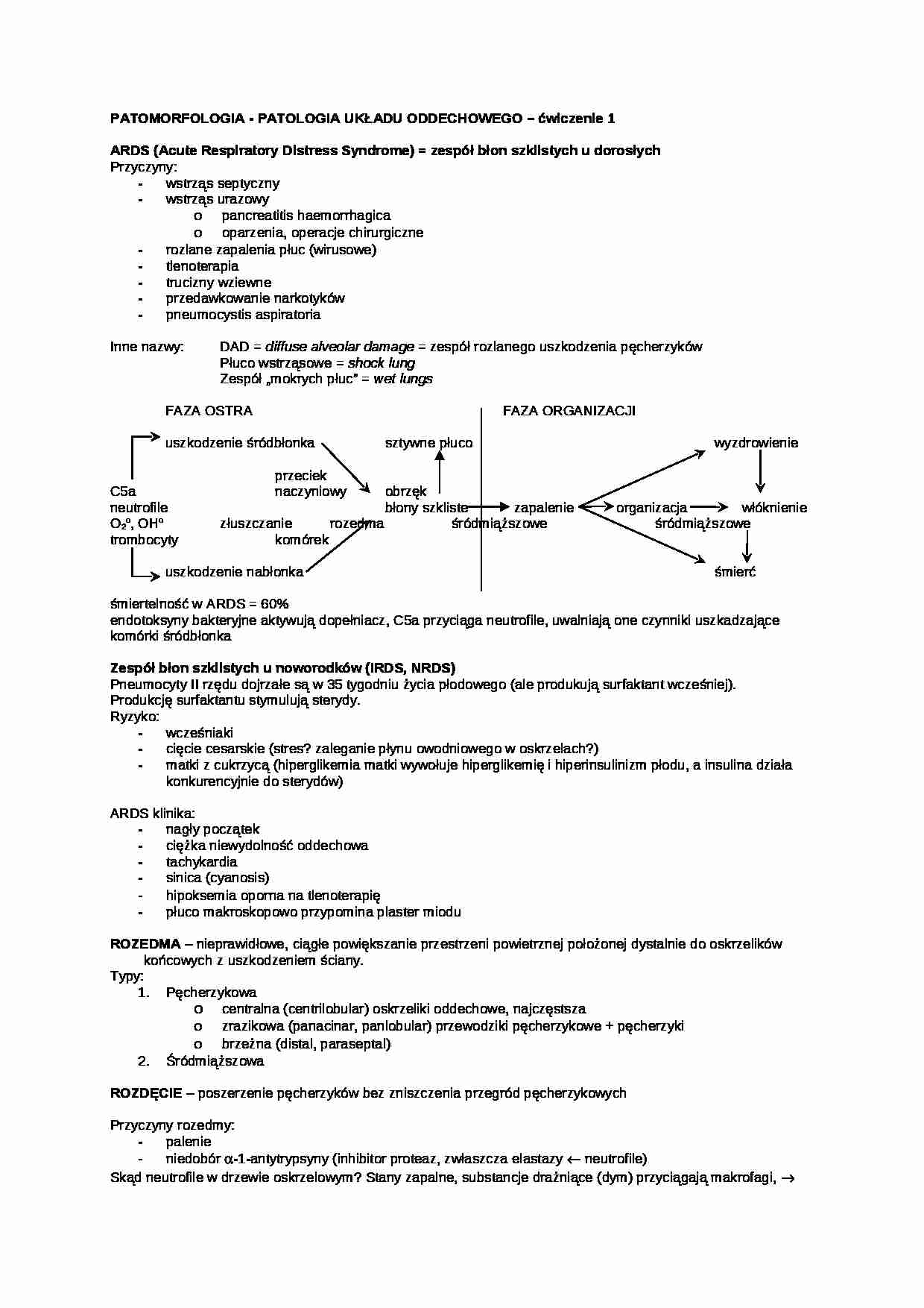 Patologia układu oddechowego 1 - strona 1
