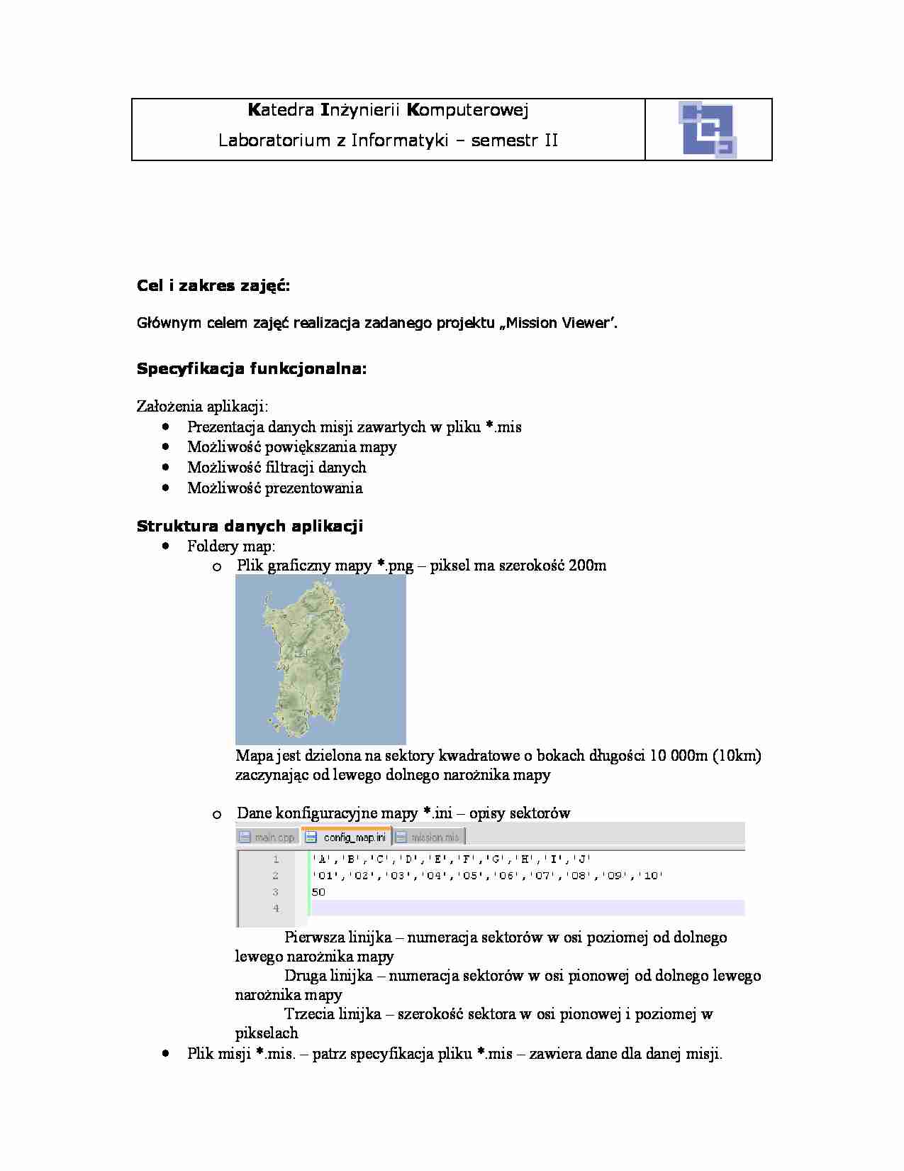 Specyfikacja funkcjonalna - Plik graficzny mapy - strona 1