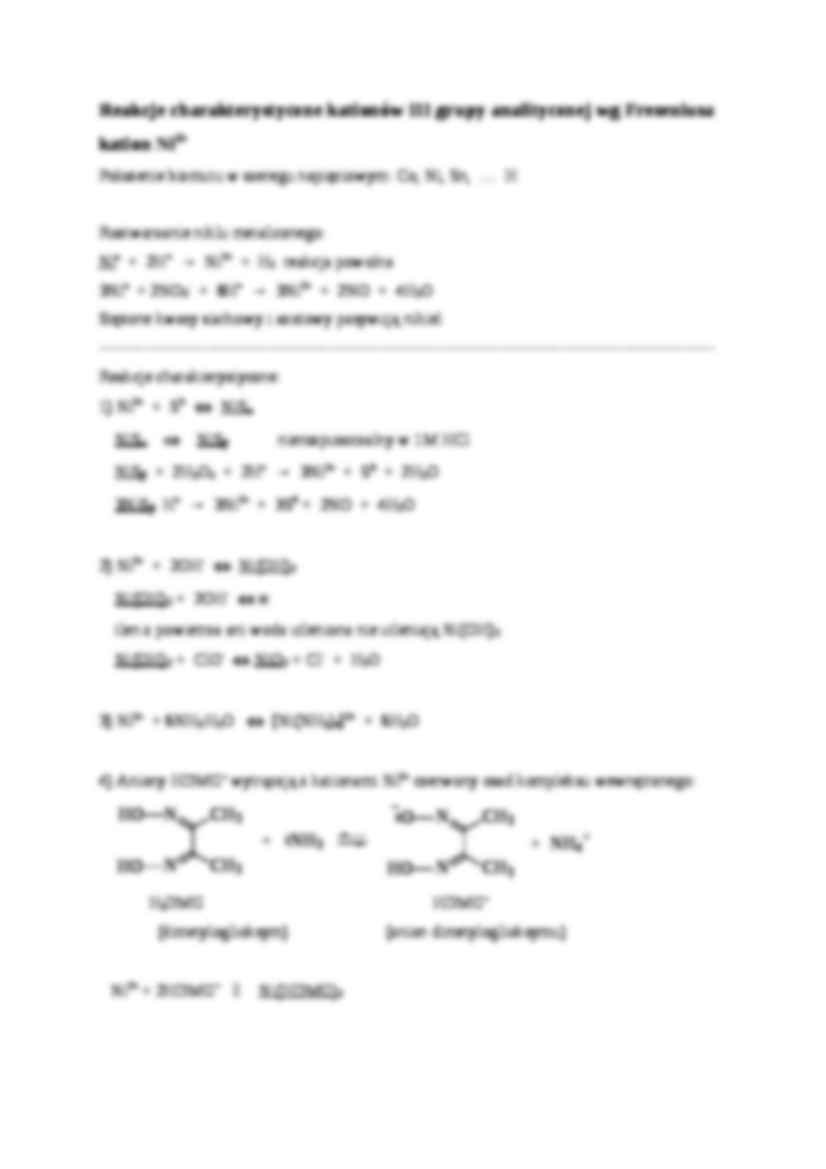 Reakcje charakterystyczne kationów III grupy analitycznej wg Freseniusa - strona 2