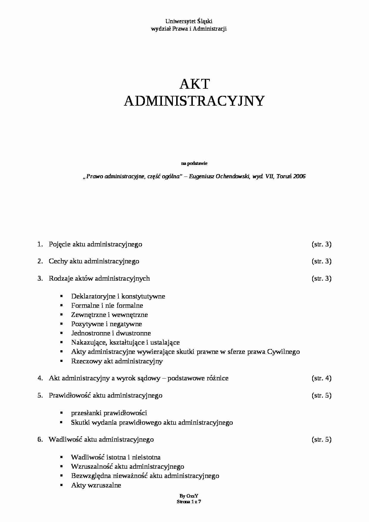 akt administracyjny - Prawo formalne - strona 1