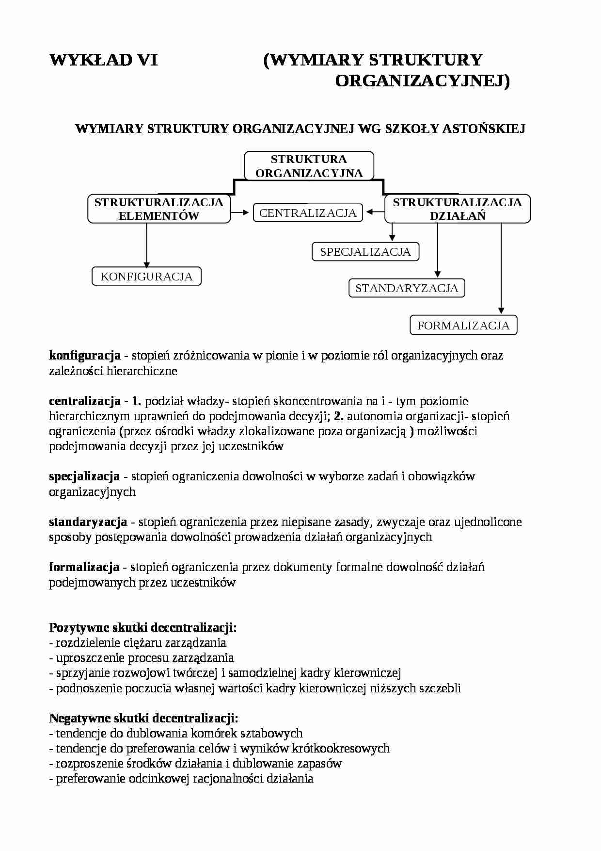 Wymiary struktury organizacyjnej - strona 1