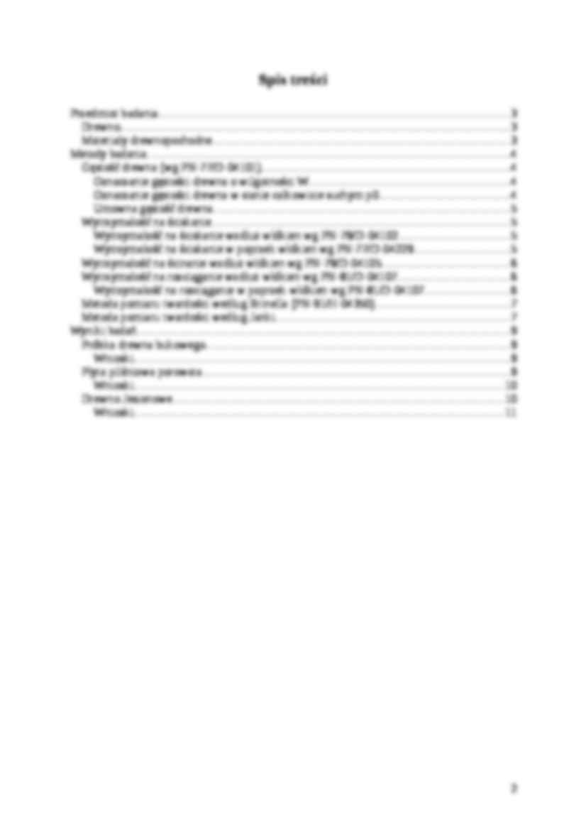 Cechy techniczne drewna - sprawozdanie - strona 2