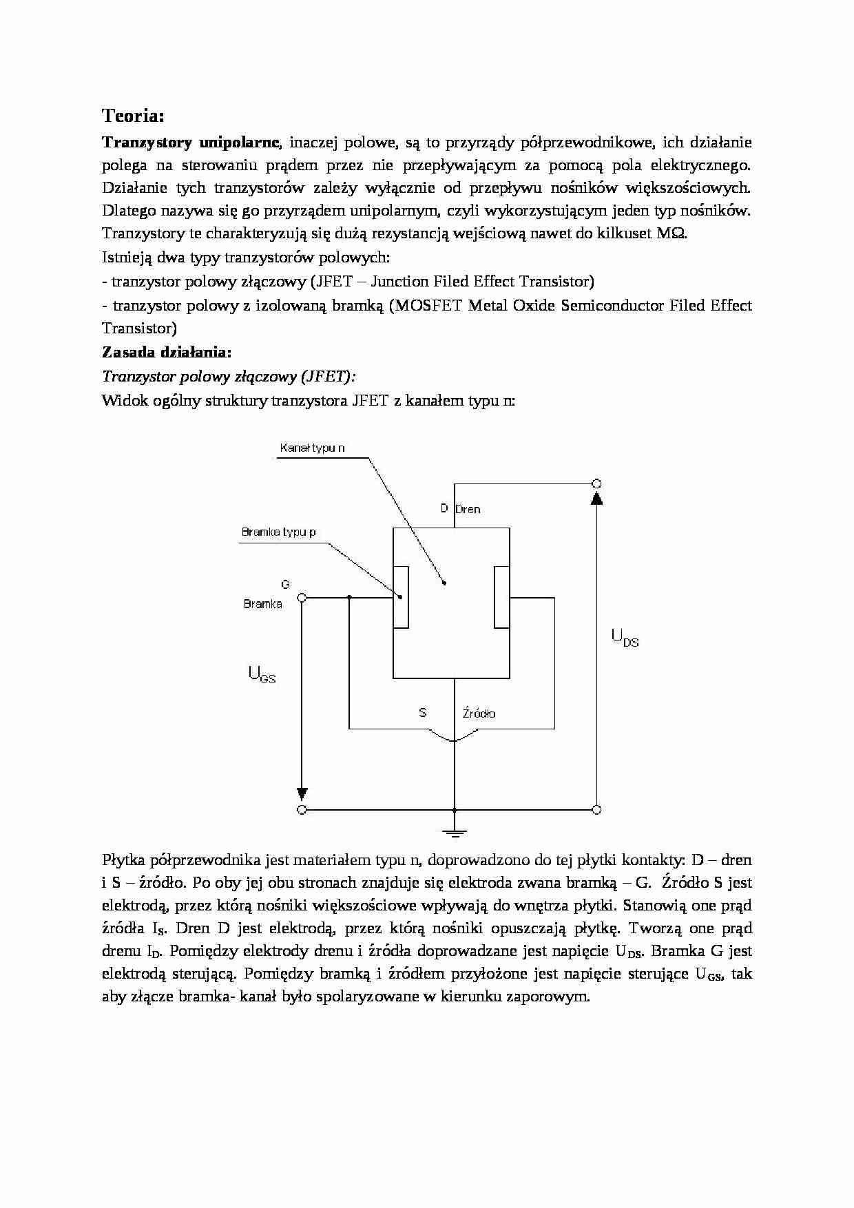 Tranzystory - zagadnienia teoretyczne - strona 1