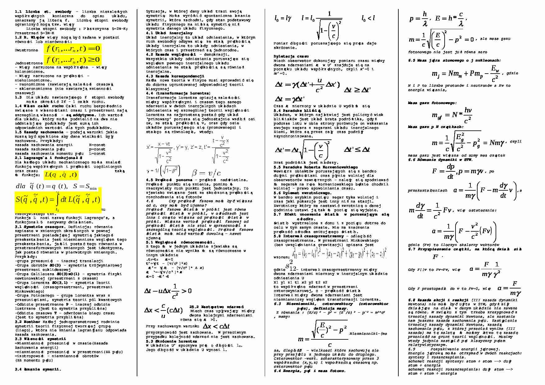 Kierunki rozwoju fizyki - synteza  - strona 1