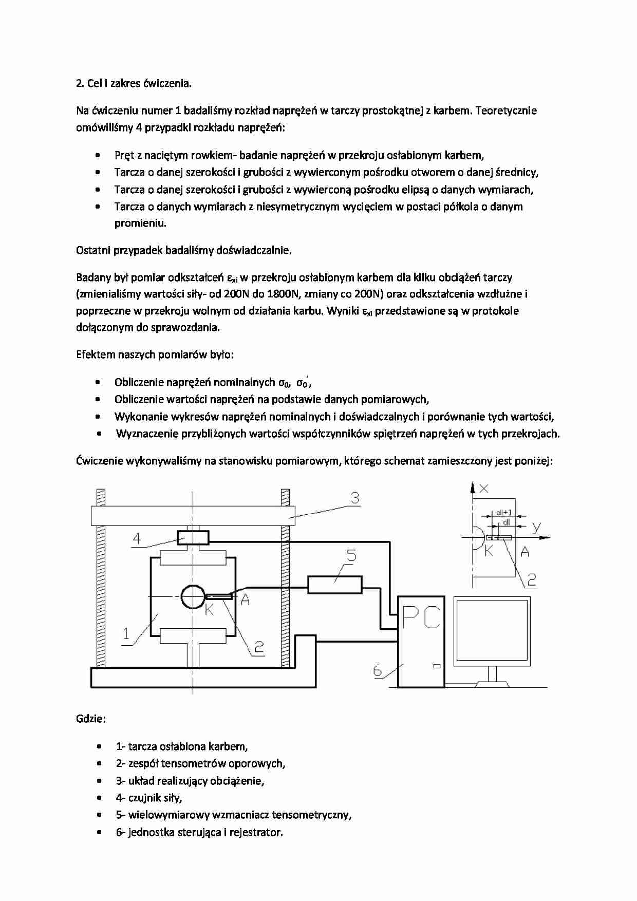 Rozkład naprężeń w tarczy prostokątnej z karbem - strona 1