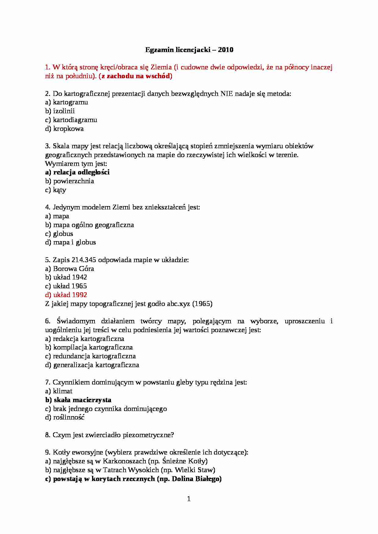 Egzamin licencjacki (1) - strona 1