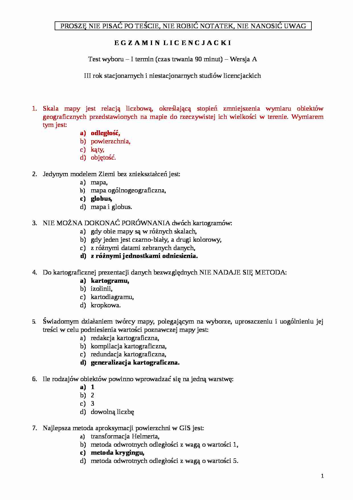Egzamin licencjacki (3) - strona 1