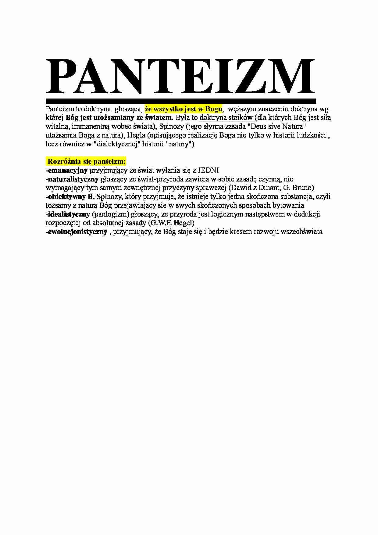 Panteizm - strona 1