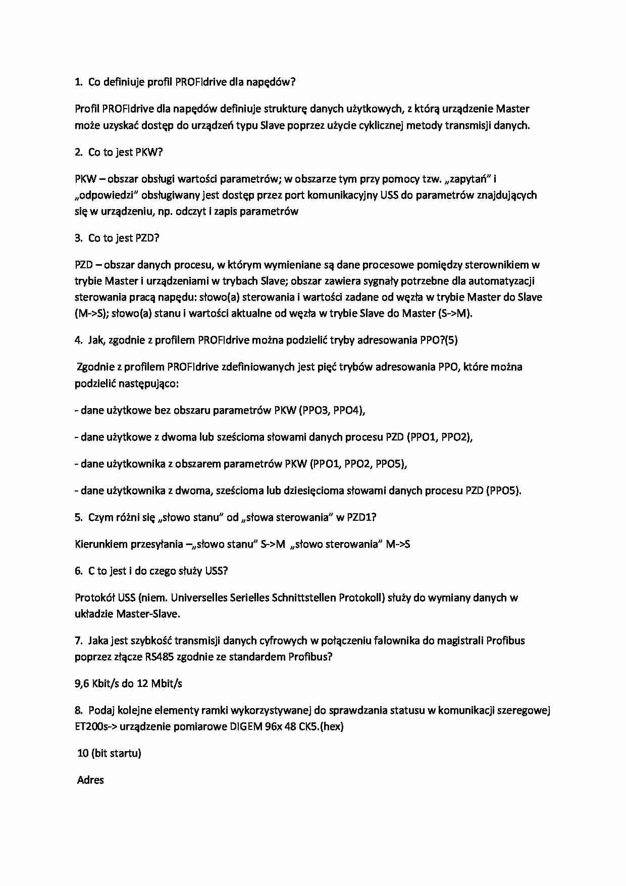 Pytania i odpowiedzi na egzamin 3 - strona 1
