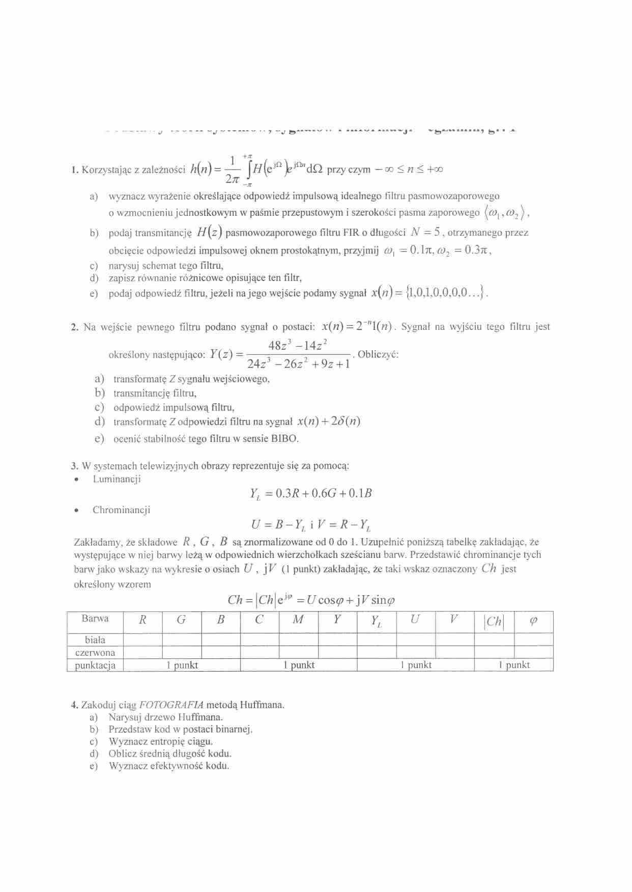  Podstawy Teorii Systemów Egzamin 1 - strona 1