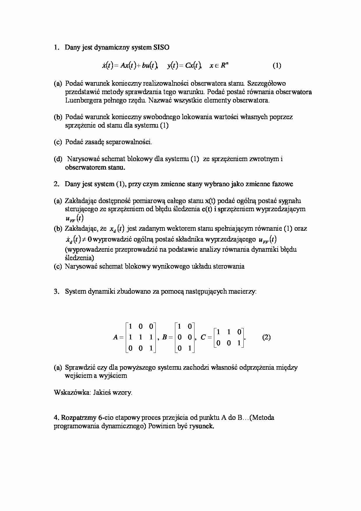 Egzamin-teoria sterowania2 - strona 1