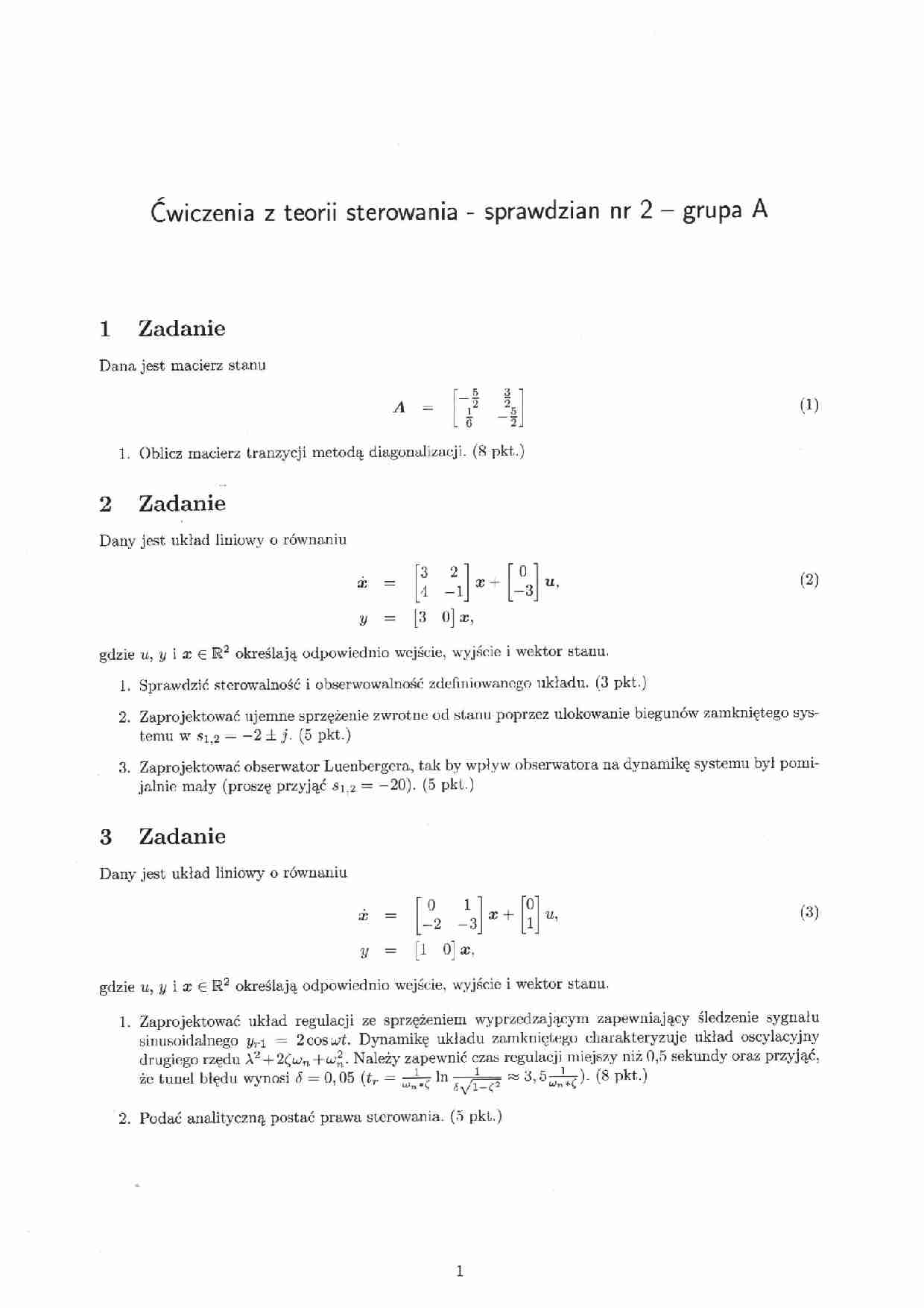 Kolokwium-teoria sterowania - strona 1