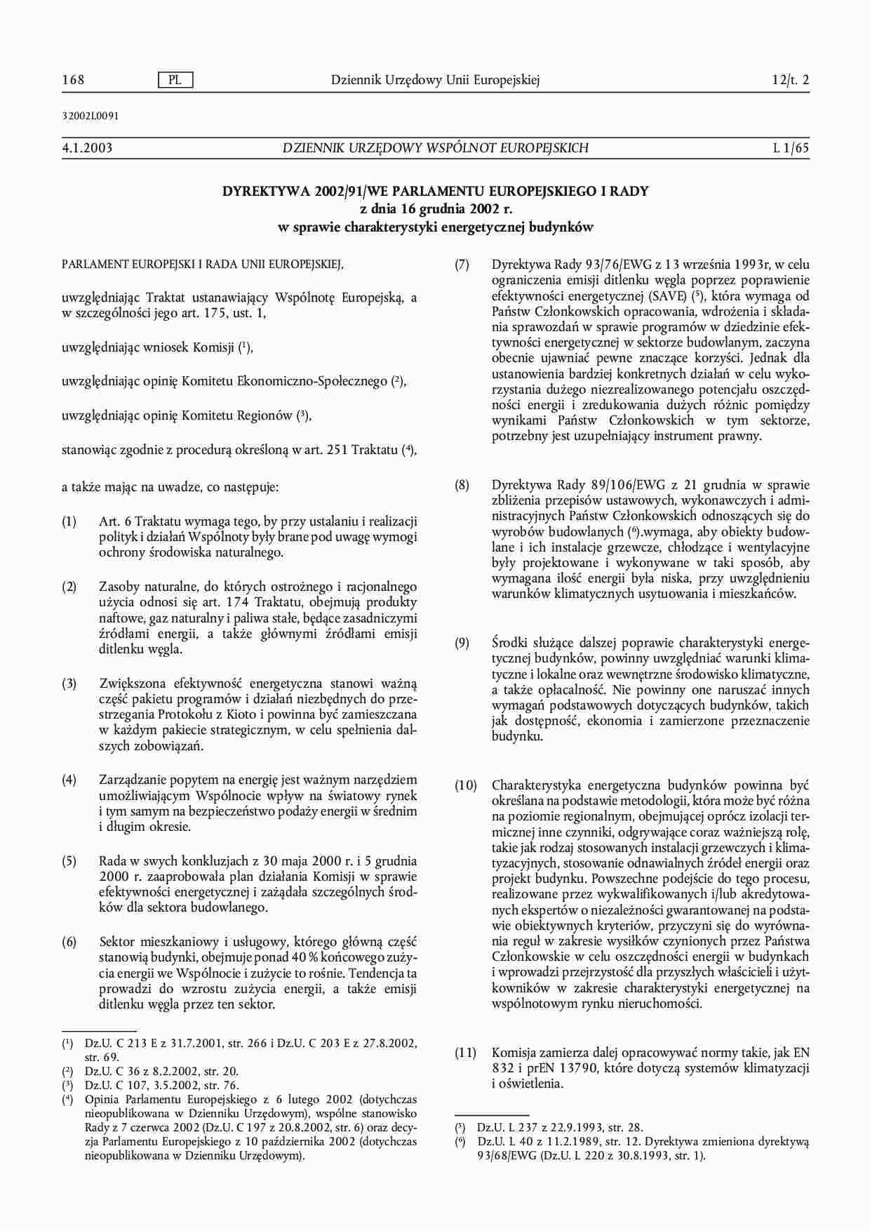 Charakterystyka energetyczna budynku - dyrektywa - strona 1