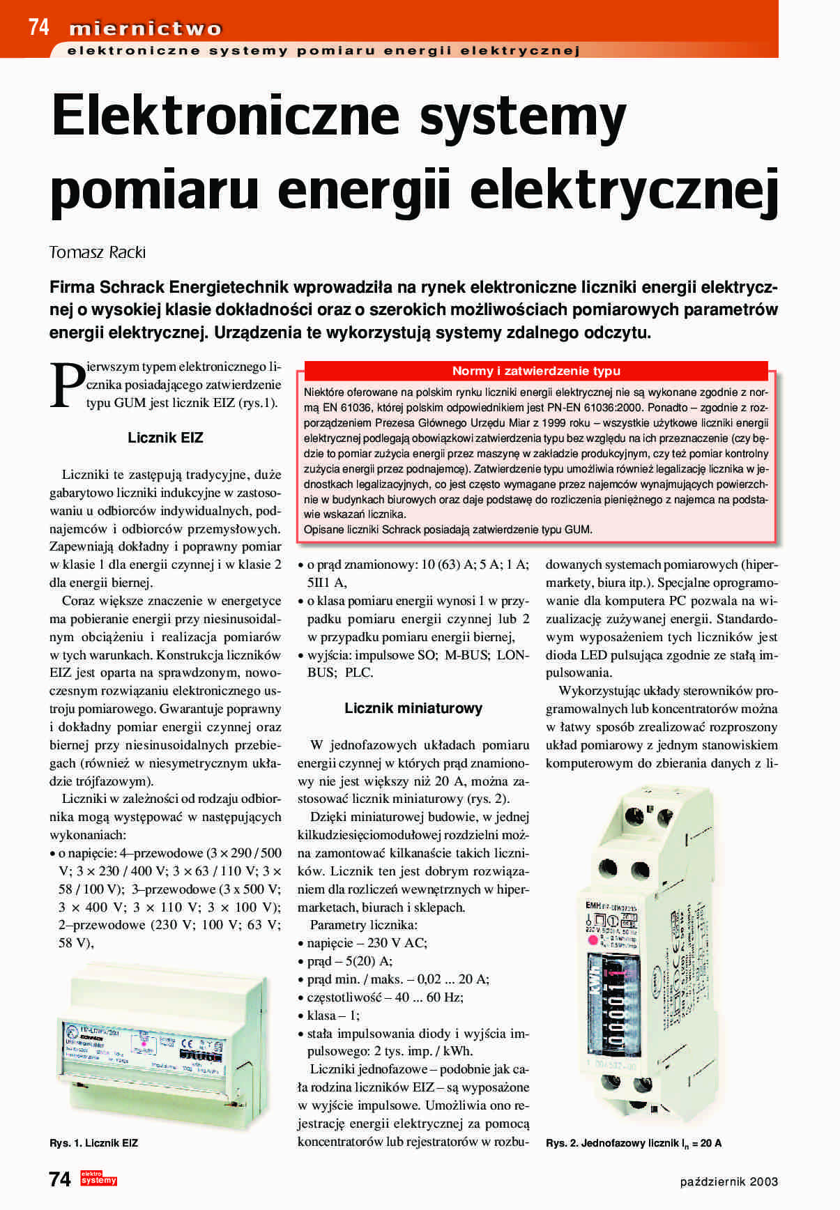 Elektroniczne systemy pomiaru energii elektrycznej - strona 1