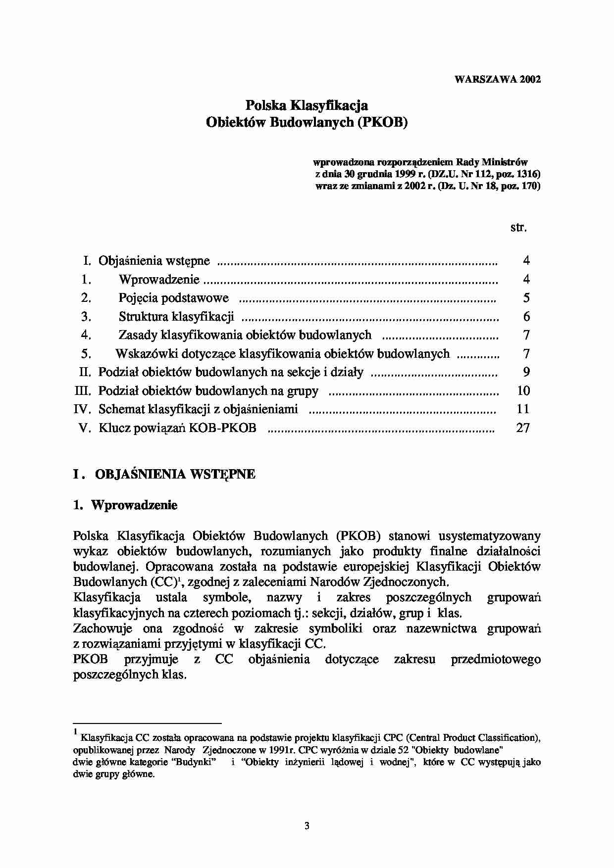 Polska Klasyfikacja Obiektów Budowlanych (PKOB) - strona 1
