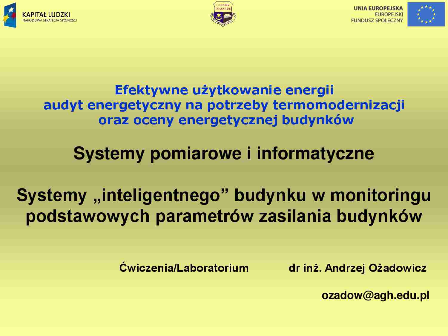 Systemy pomiarowe i informatyczne - wykład - strona 1
