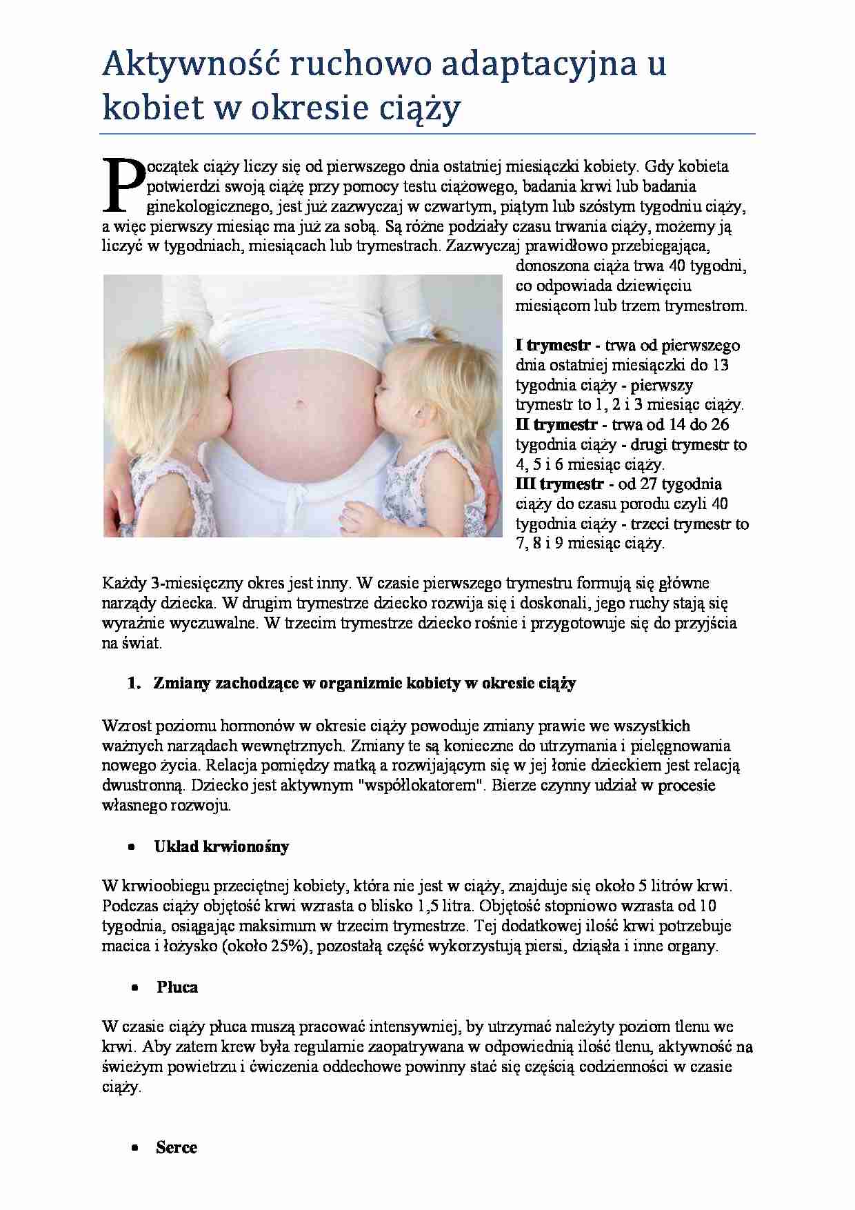 Aktywność ruchowo adaptacyjna u kobiet w okresie ciąży - strona 1