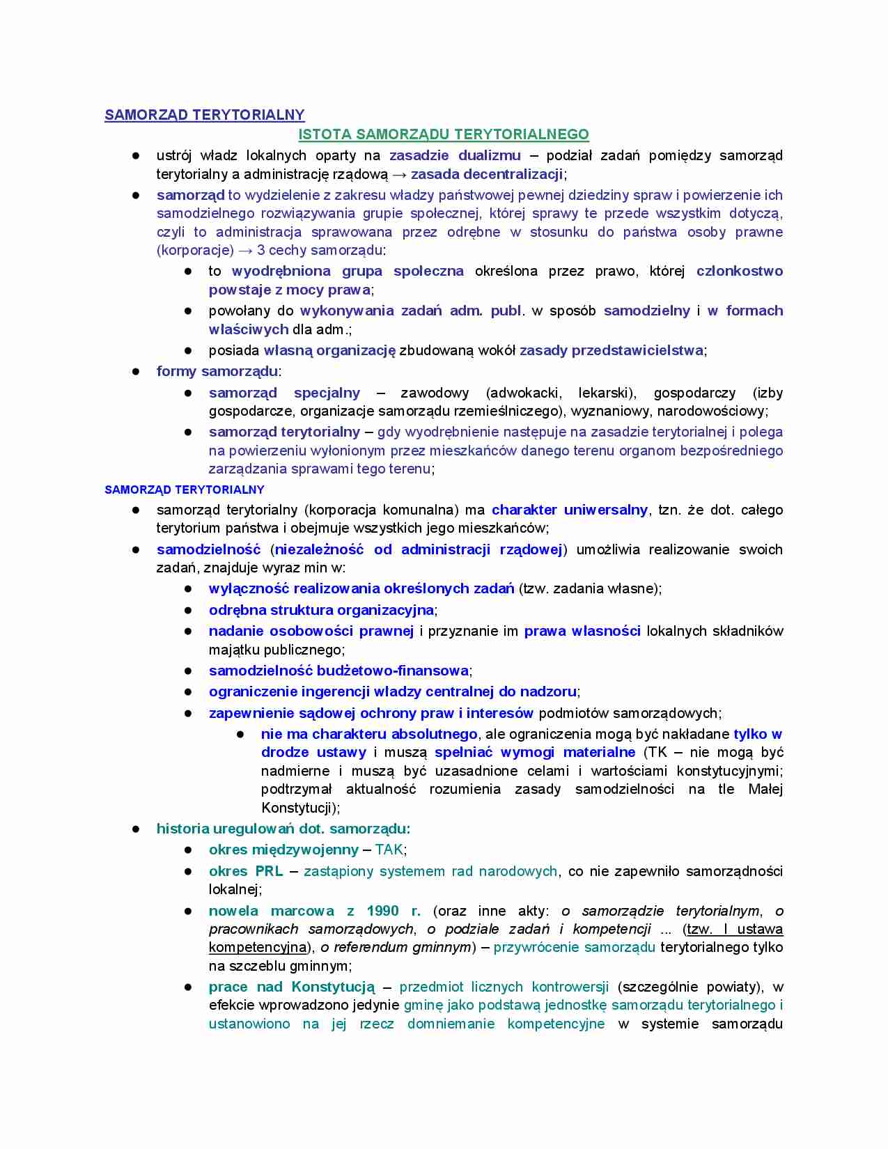 Istota samorządu terytorialnego - Administracja rządowa w Polsce - strona 1