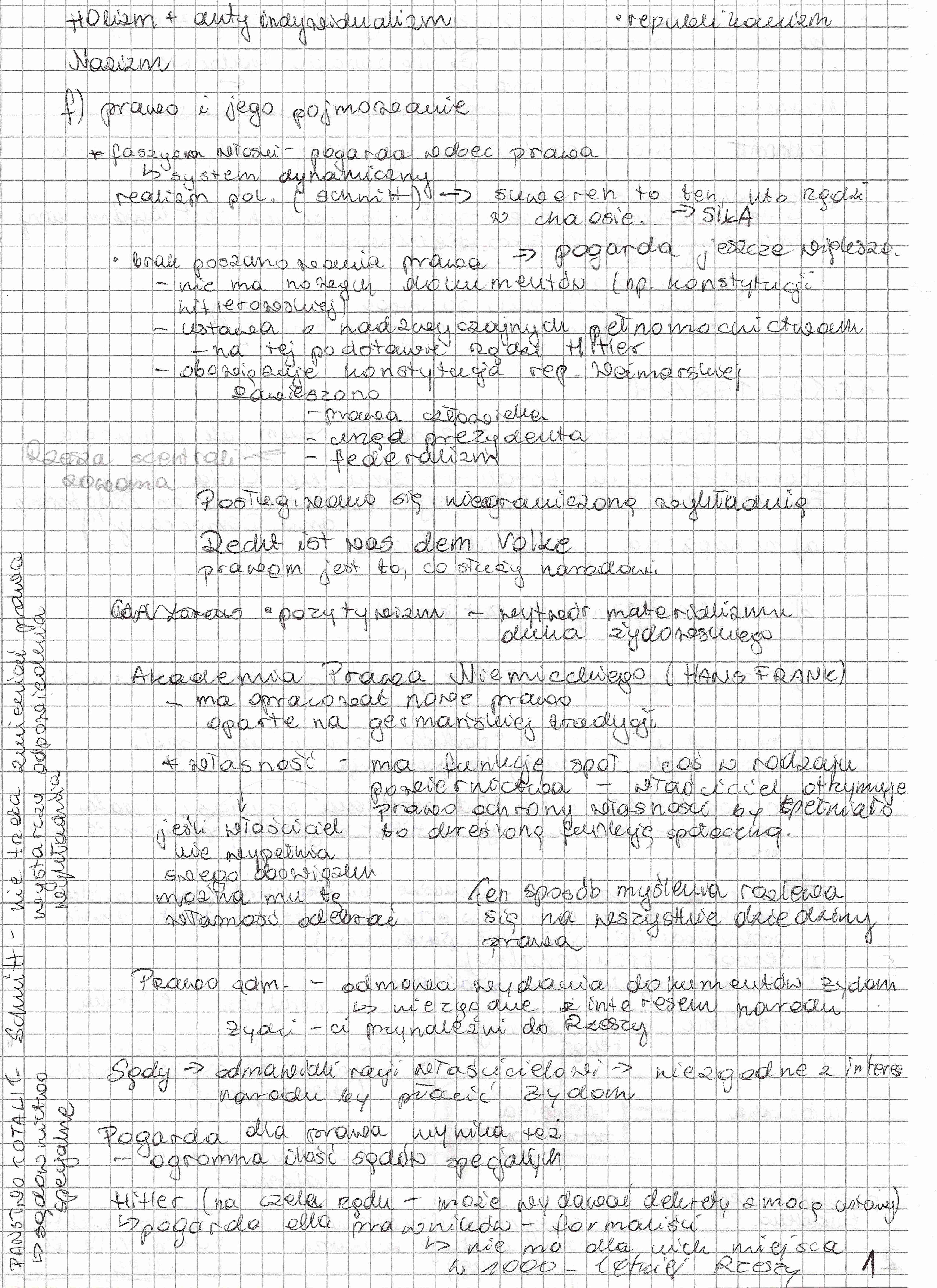 Systemy totalitarne  - skany notatek - strona 1