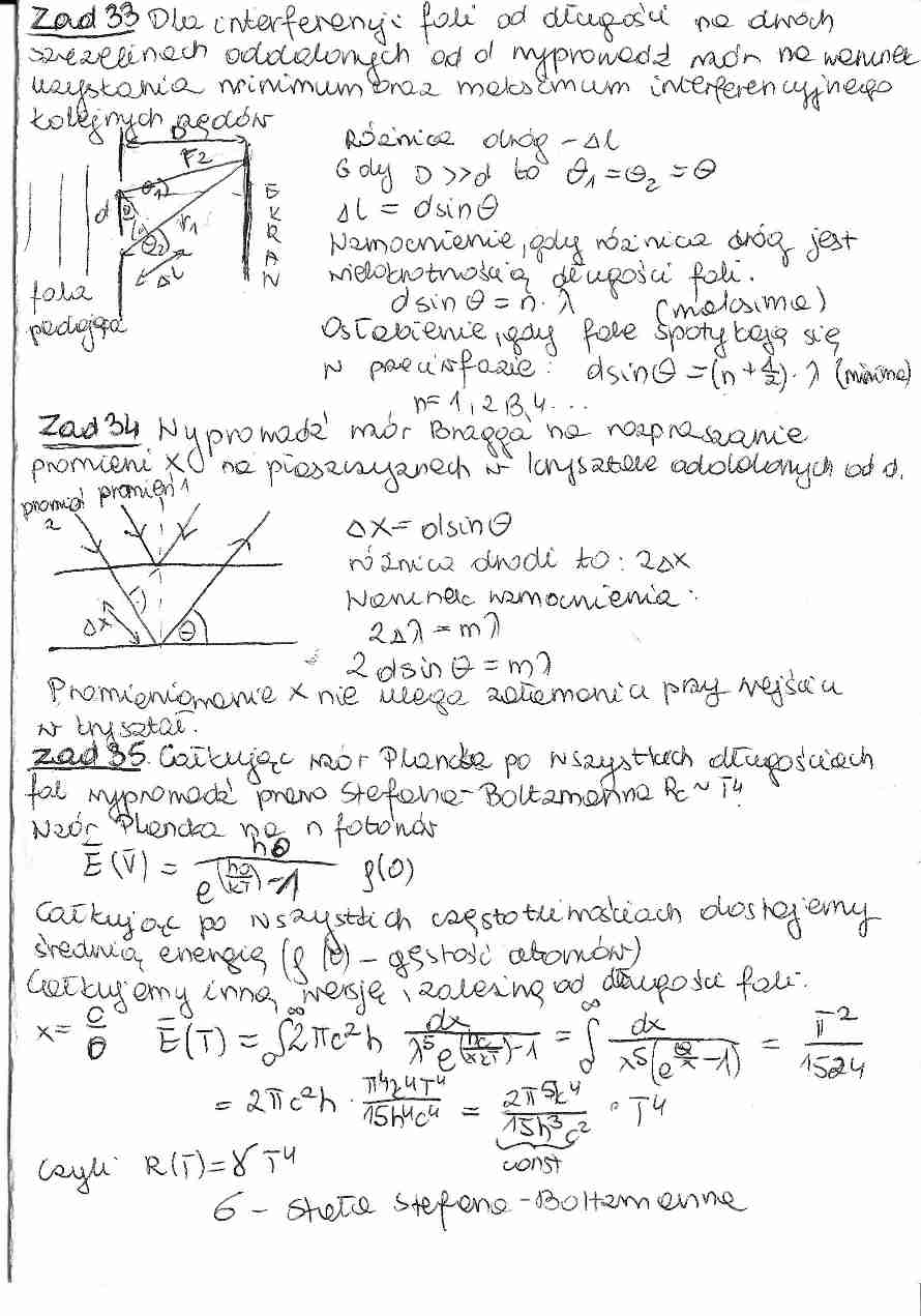 Fizyka - zadania i rozwiązania - wzór Bragga - strona 1