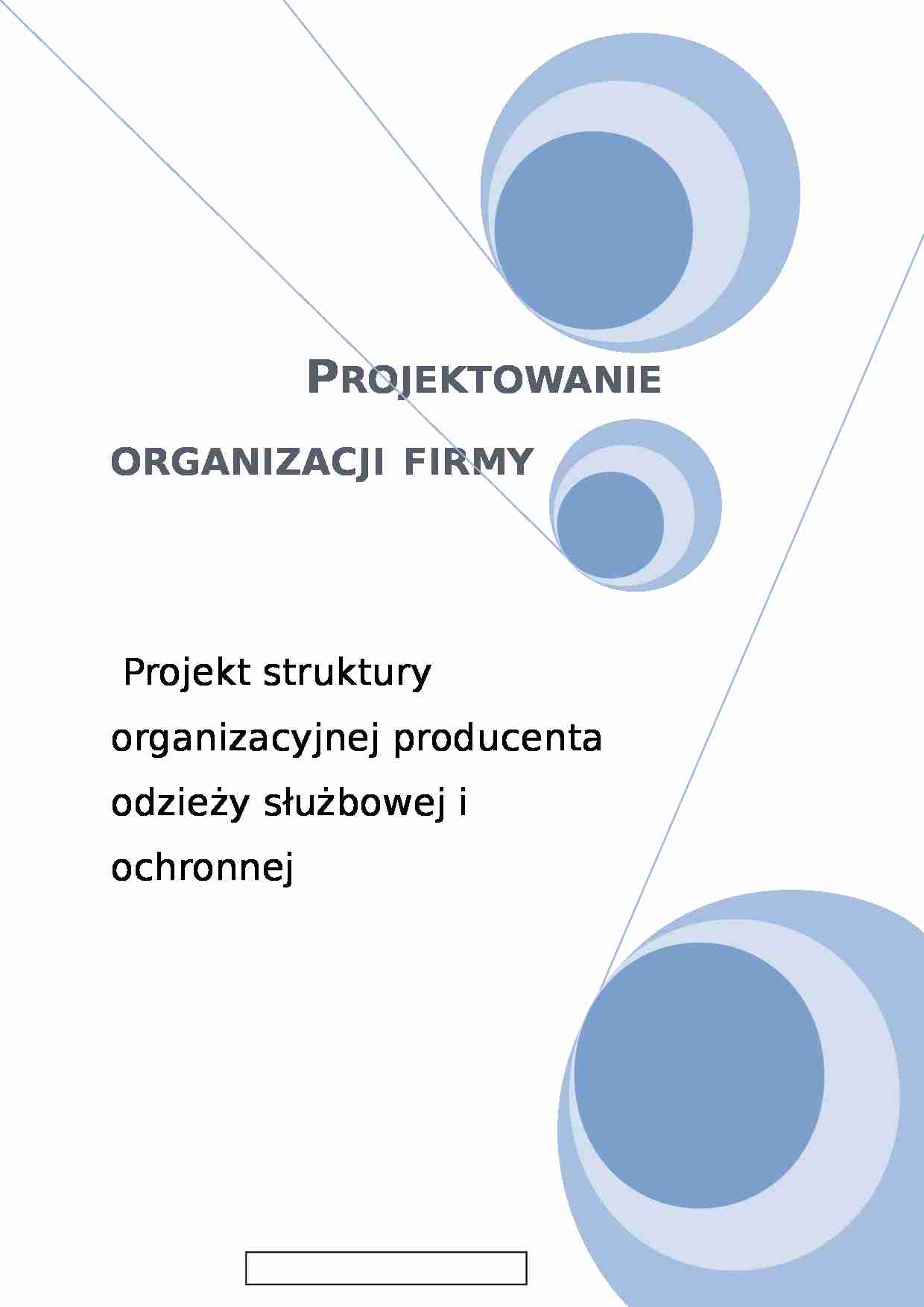 Projektowanie oraganizacji firmy- projekt - strona 1