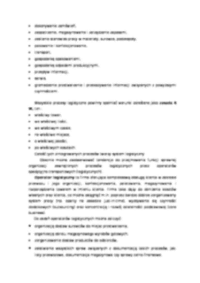 Procesy logistyczne w przedsiębiorstwie - Operator logistyczny - strona 2
